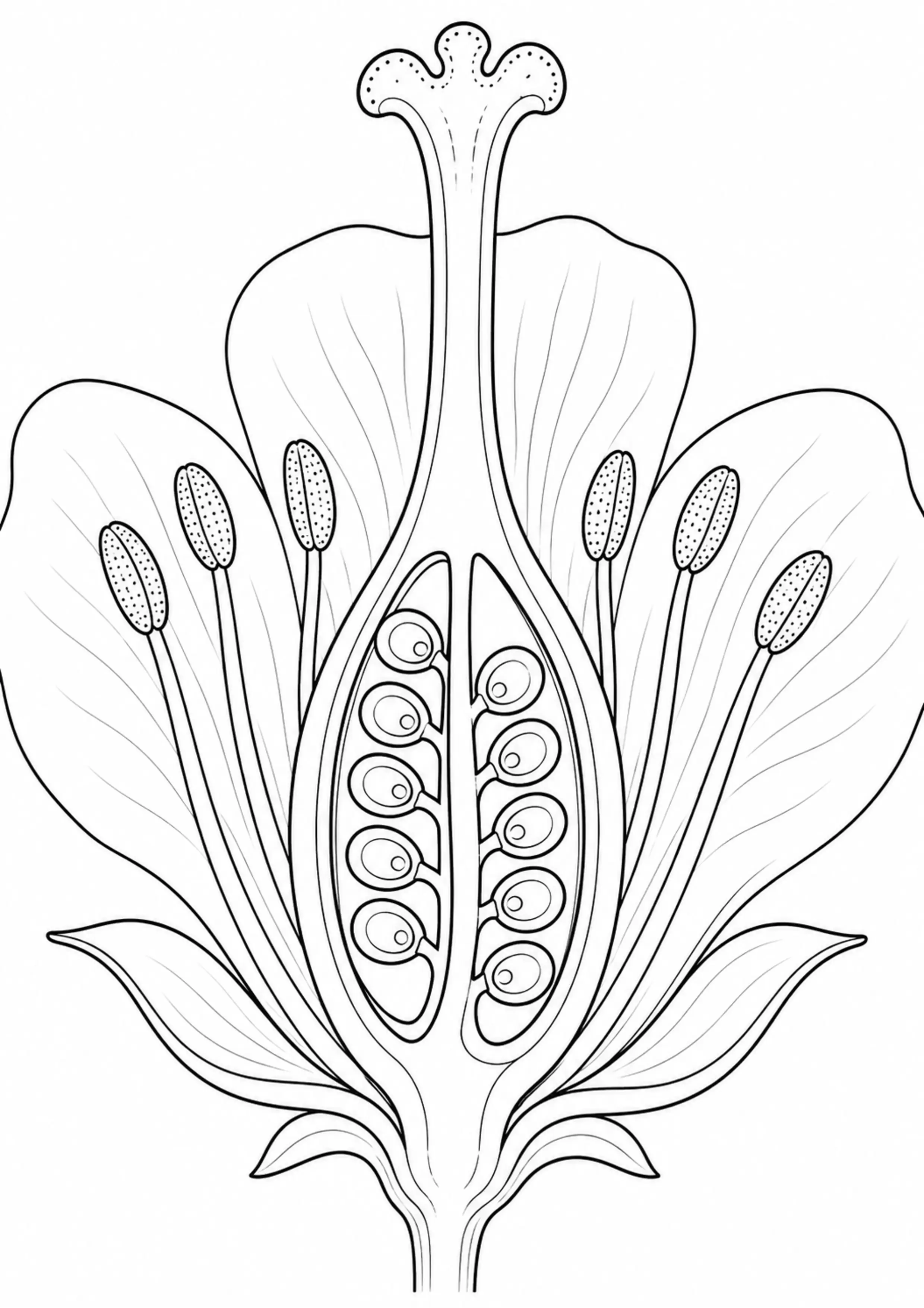 Coloriage Anatomie d’une fleur à imprimer – dessin n°4