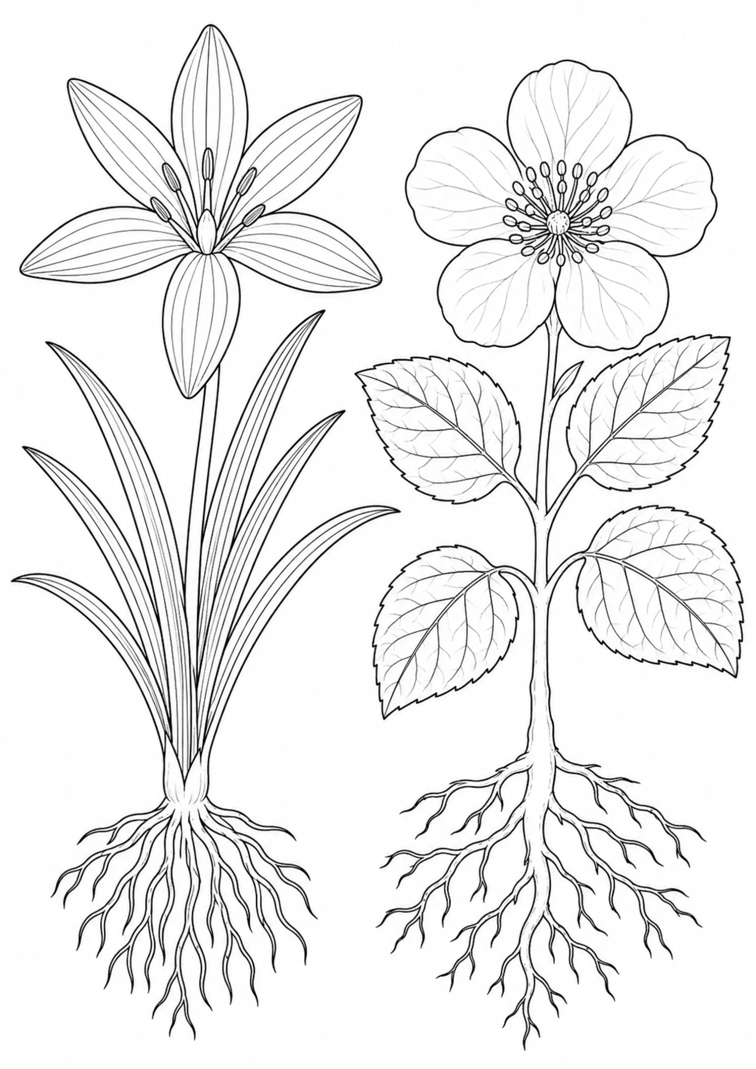 Coloriage Anatomie d’une fleur à imprimer – dessin n°14