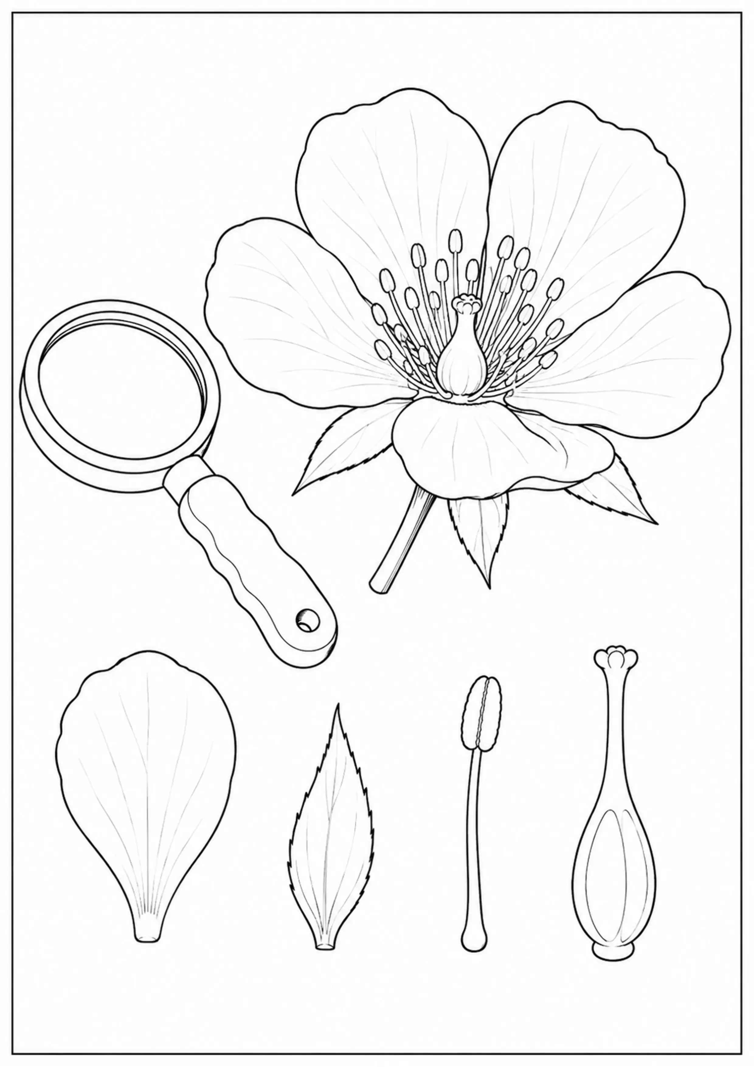 Coloriage Anatomie d’une fleur à imprimer – dessin n°16