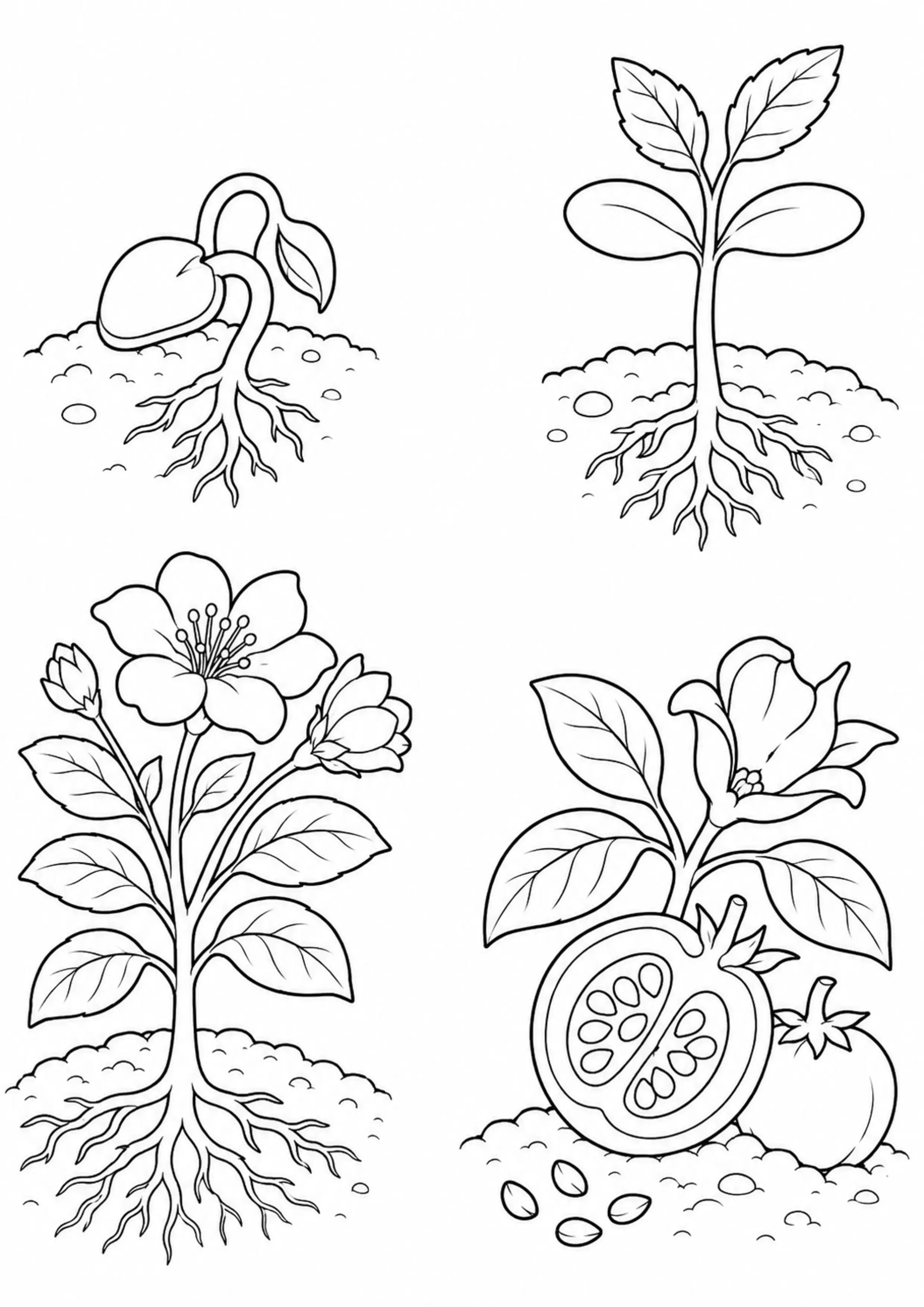 Coloriage Anatomie d’une fleur à imprimer – dessin n°17