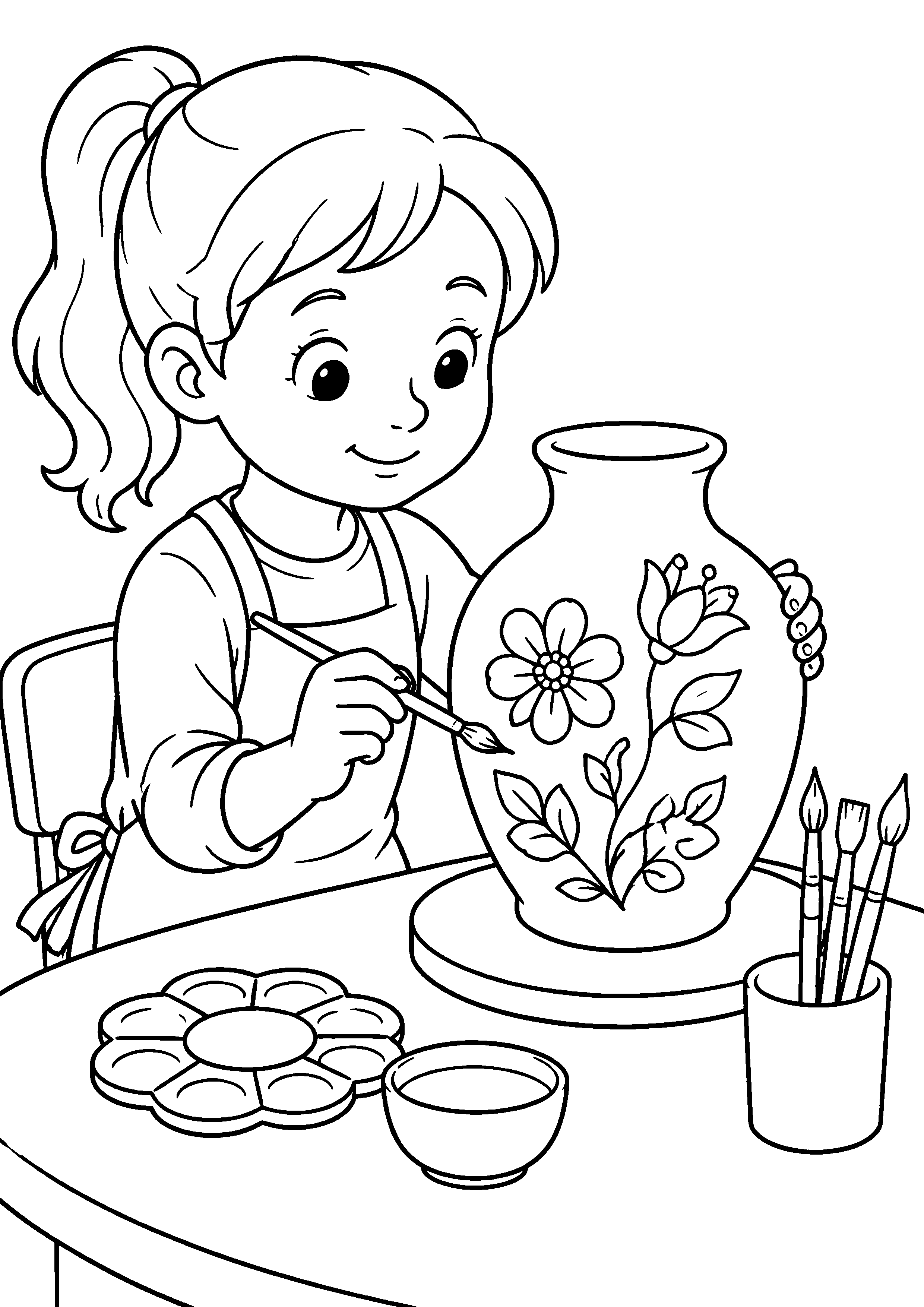 Coloriage atelier de poterie à imprimer – dessin n°10