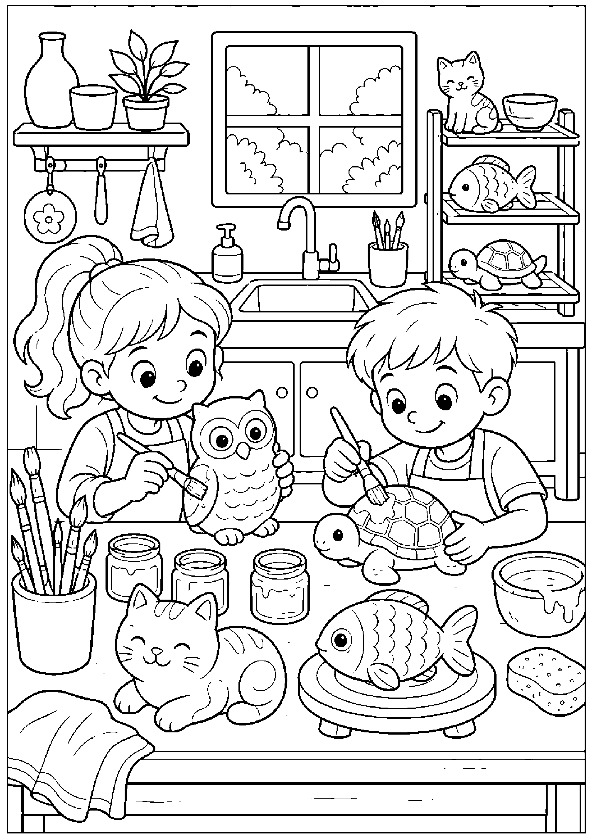 Coloriage atelier de poterie à imprimer – dessin n°18