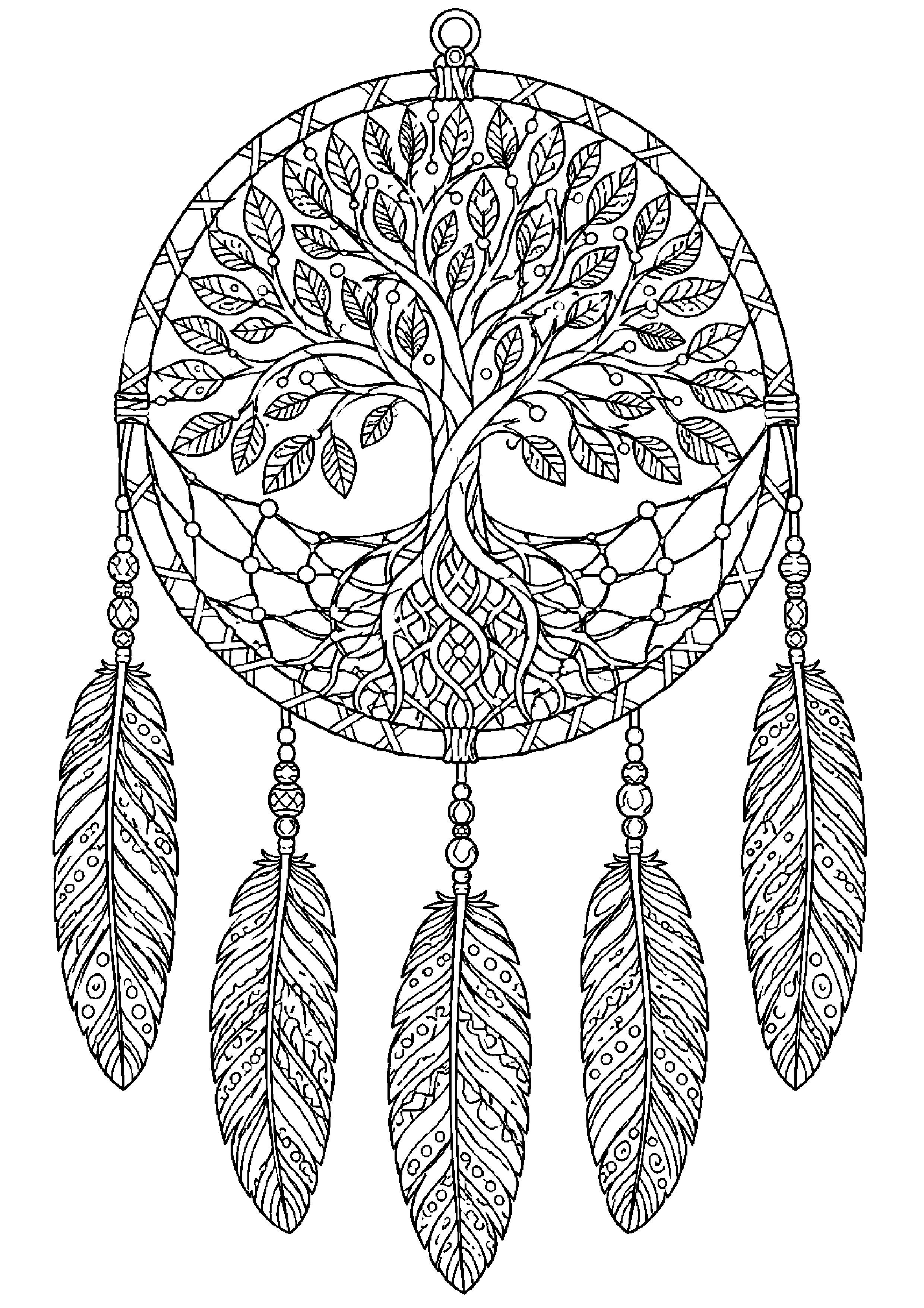 Coloriage attrape-rêves à imprimer – dessin n°2