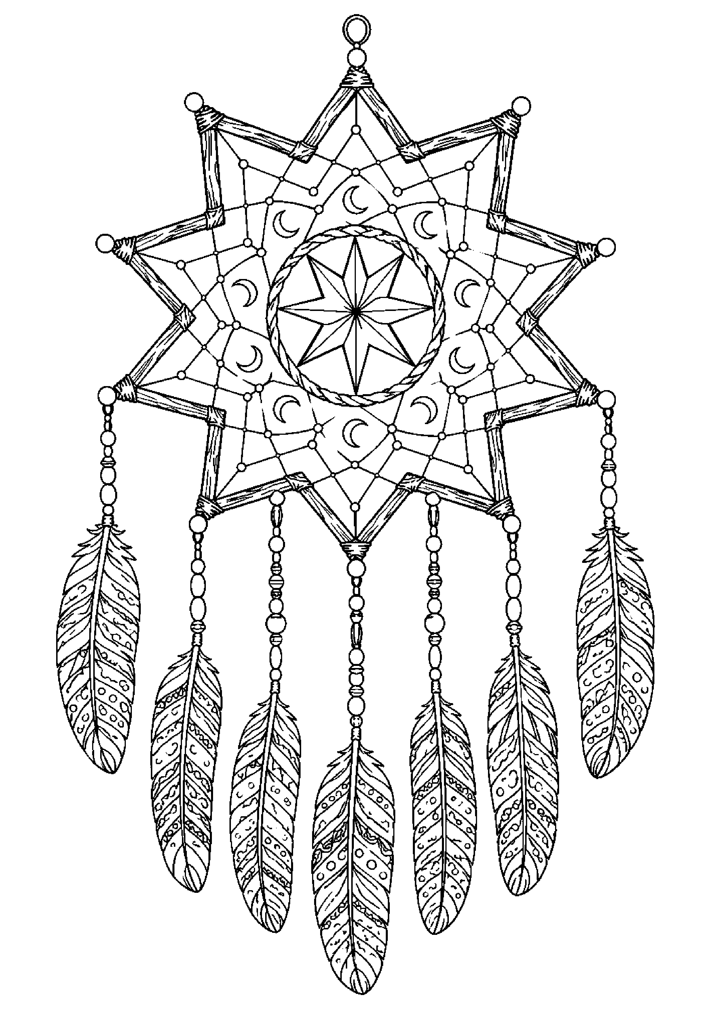 Coloriage attrape-rêves à imprimer – dessin n°3