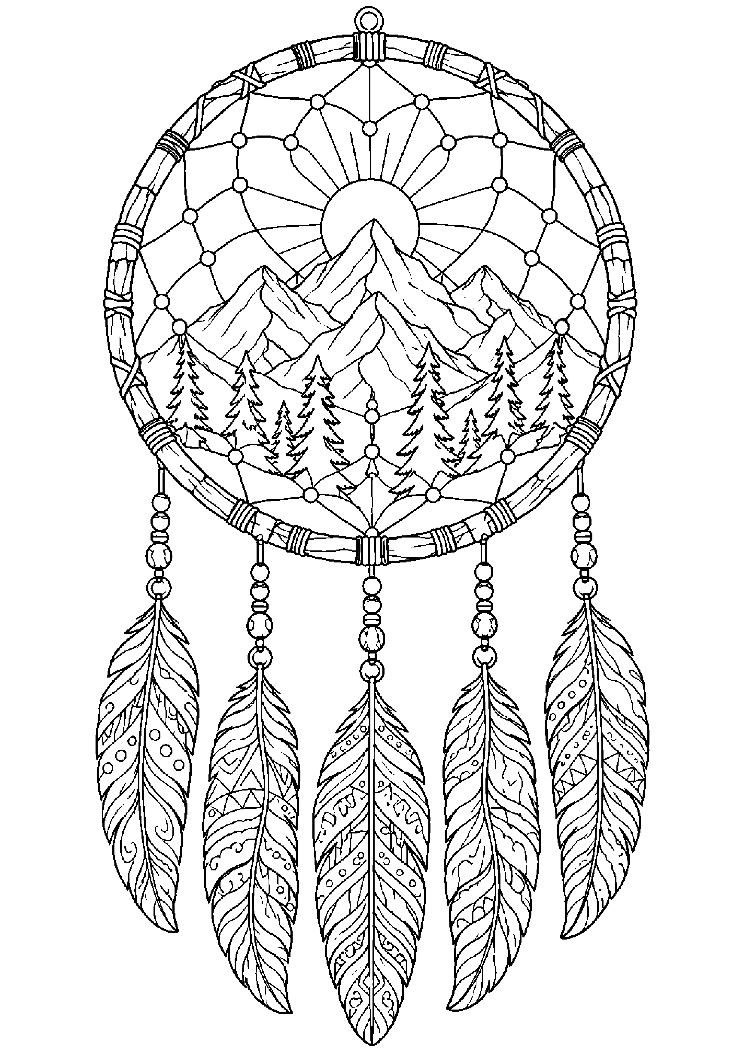 Coloriage attrape-rêves à imprimer – dessin n°6