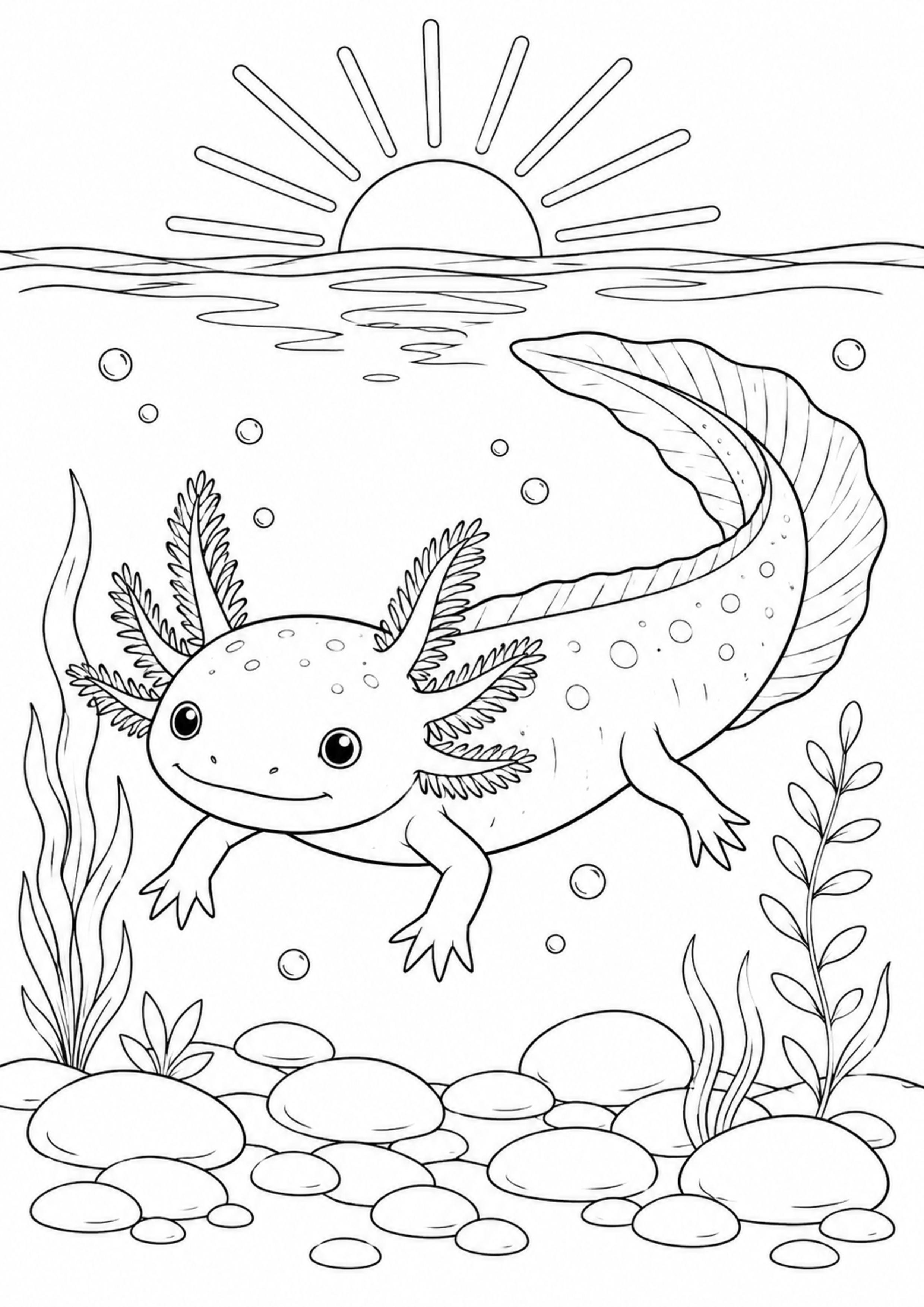 Coloriage Axolotl à imprimer – dessin n°2