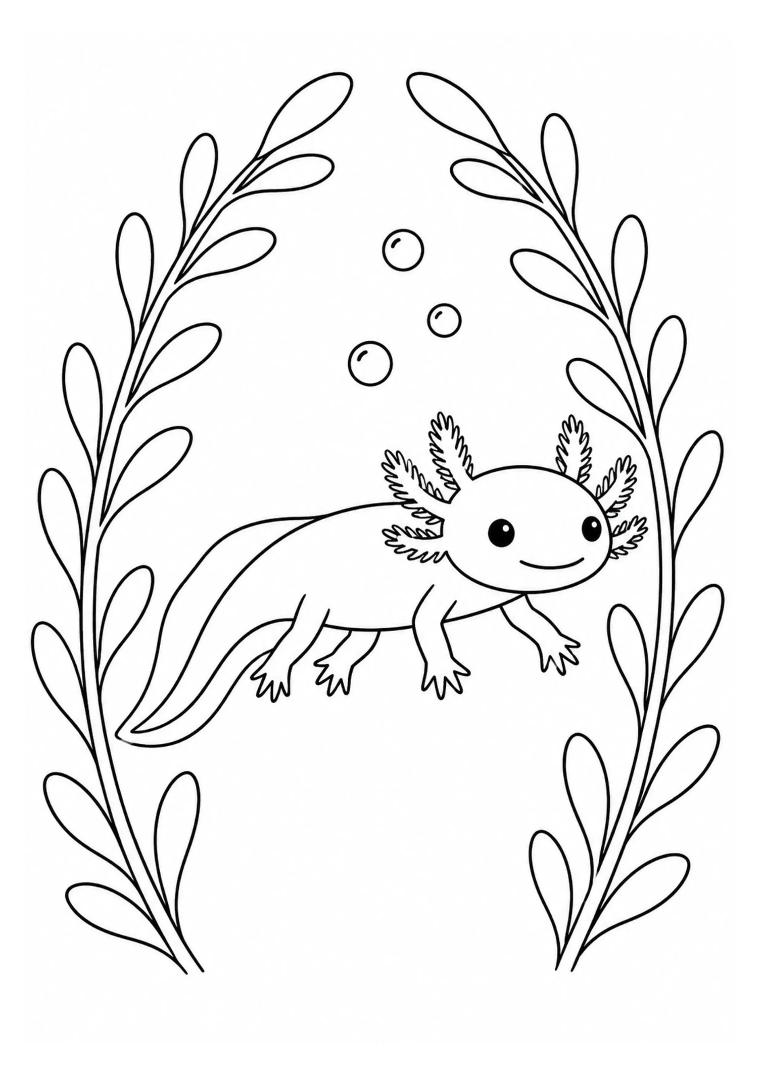 Coloriage Axolotl à imprimer – dessin n°3