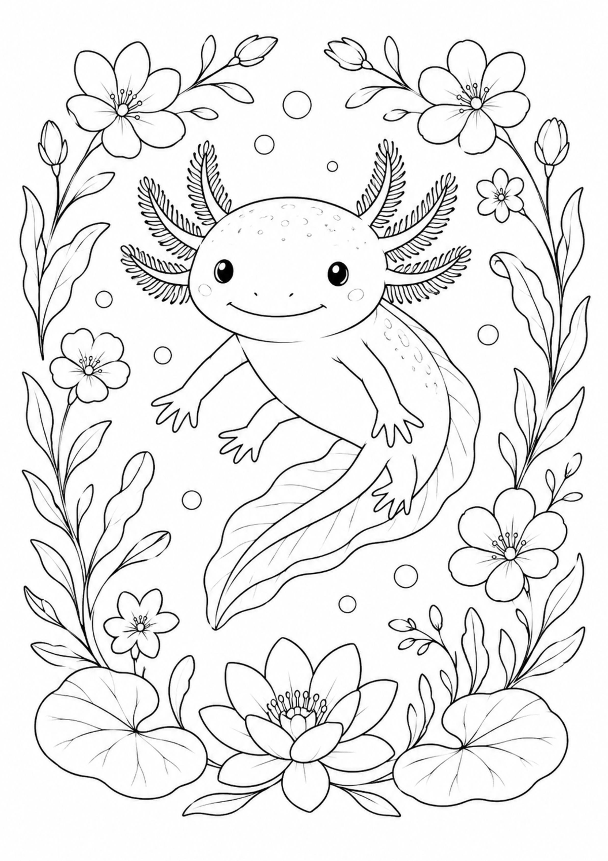 Coloriage Axolotl à imprimer – dessin n°6
