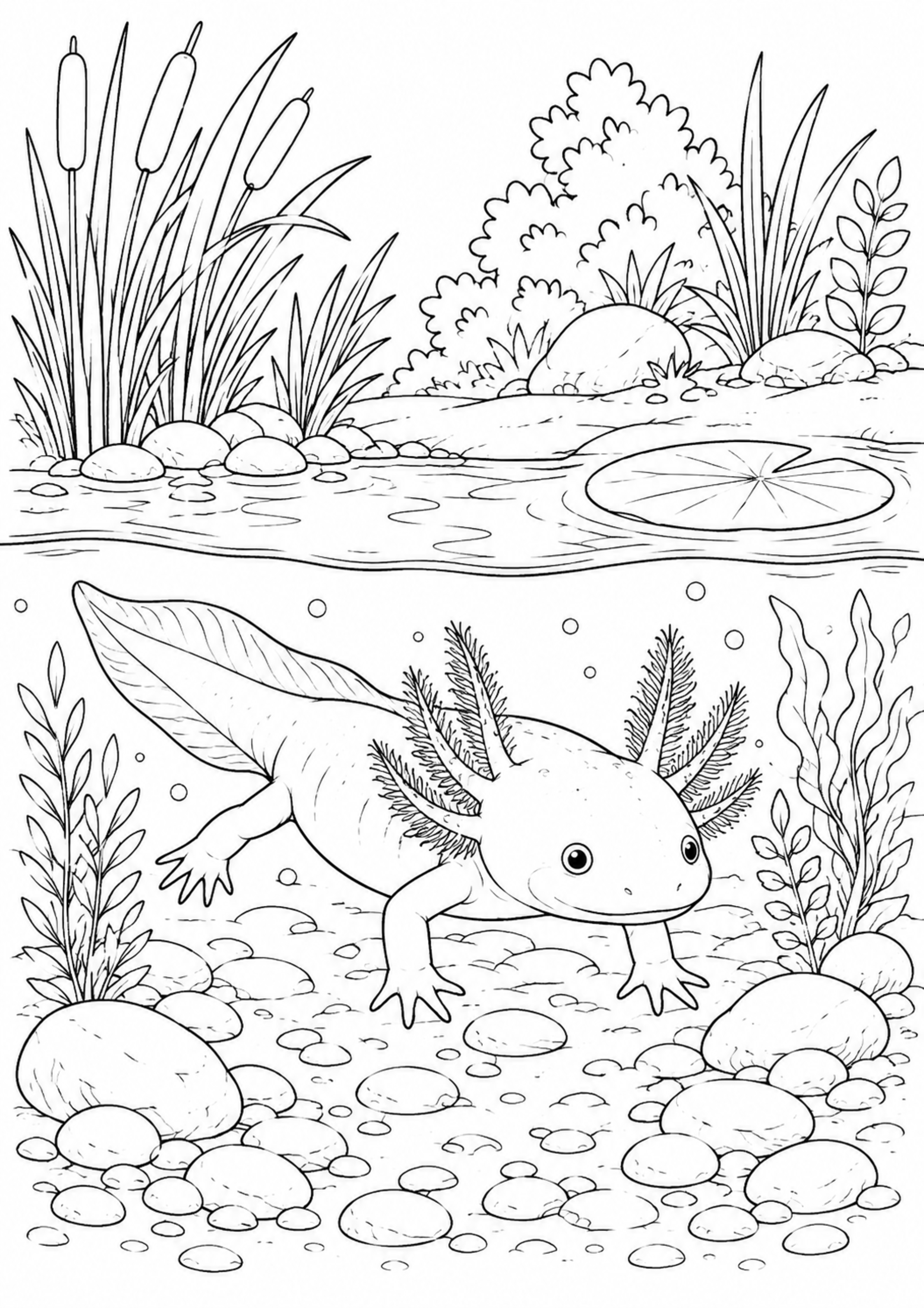 Coloriage Axolotl à imprimer – dessin n°7