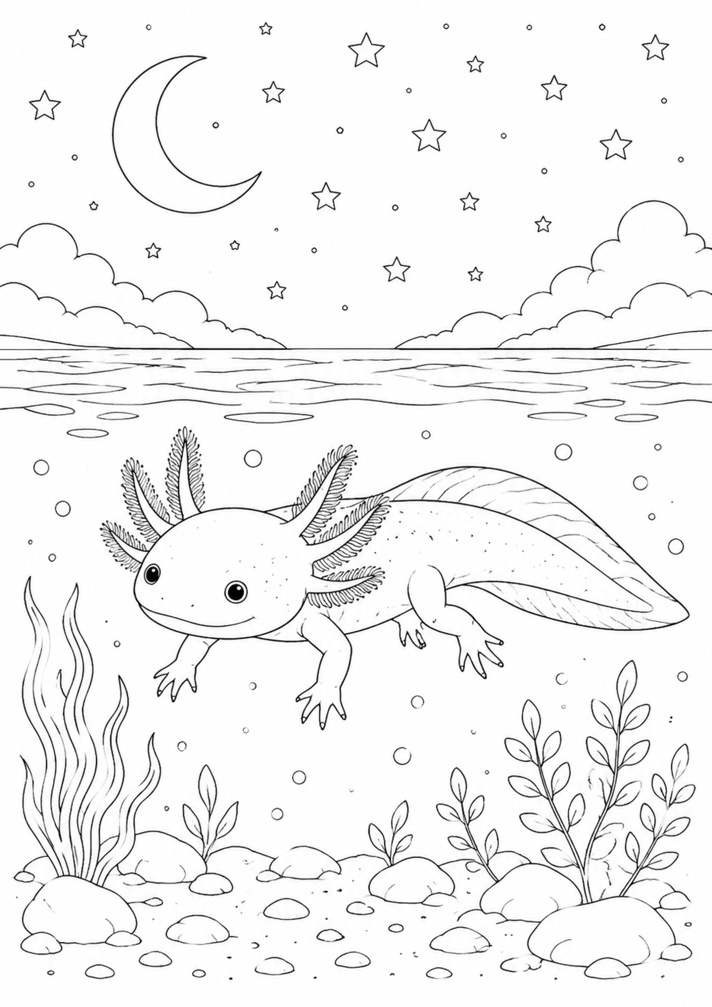 Coloriage Axolotl à imprimer – dessin n°8