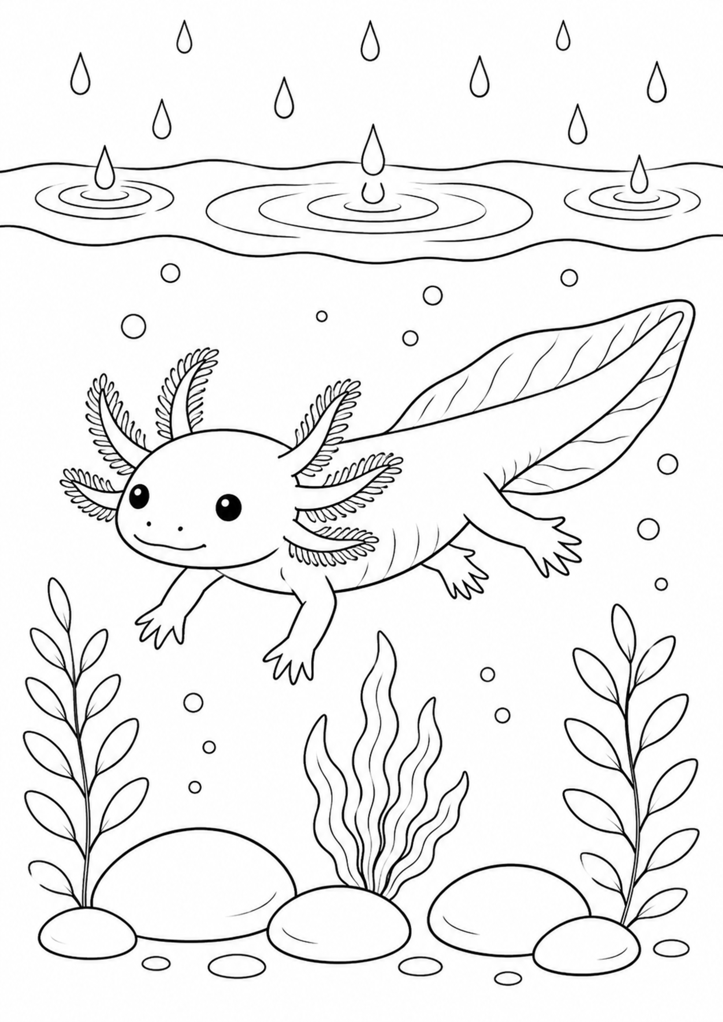 Coloriage Axolotl à imprimer – dessin n°10