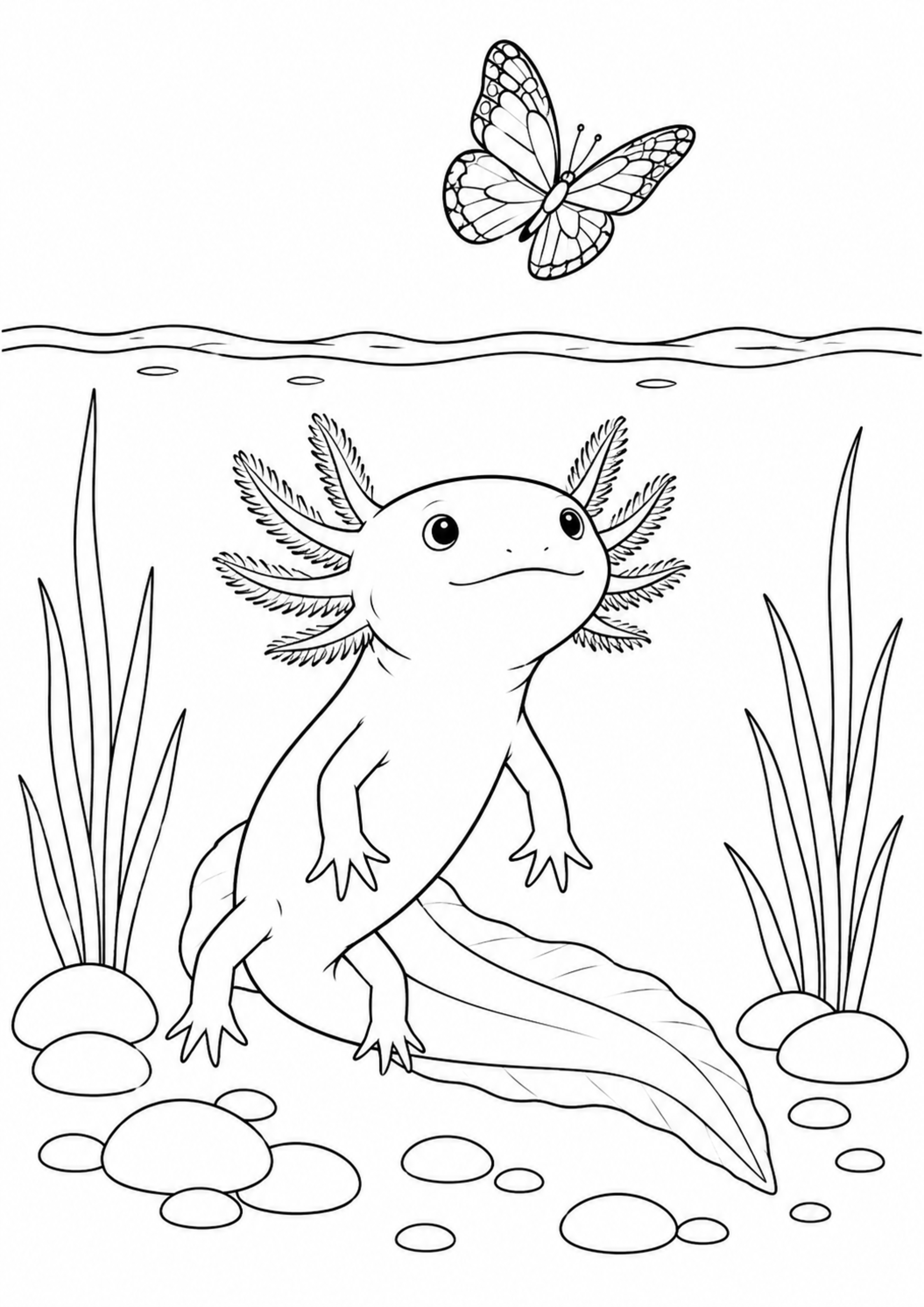Coloriage Axolotl à imprimer – dessin n°11