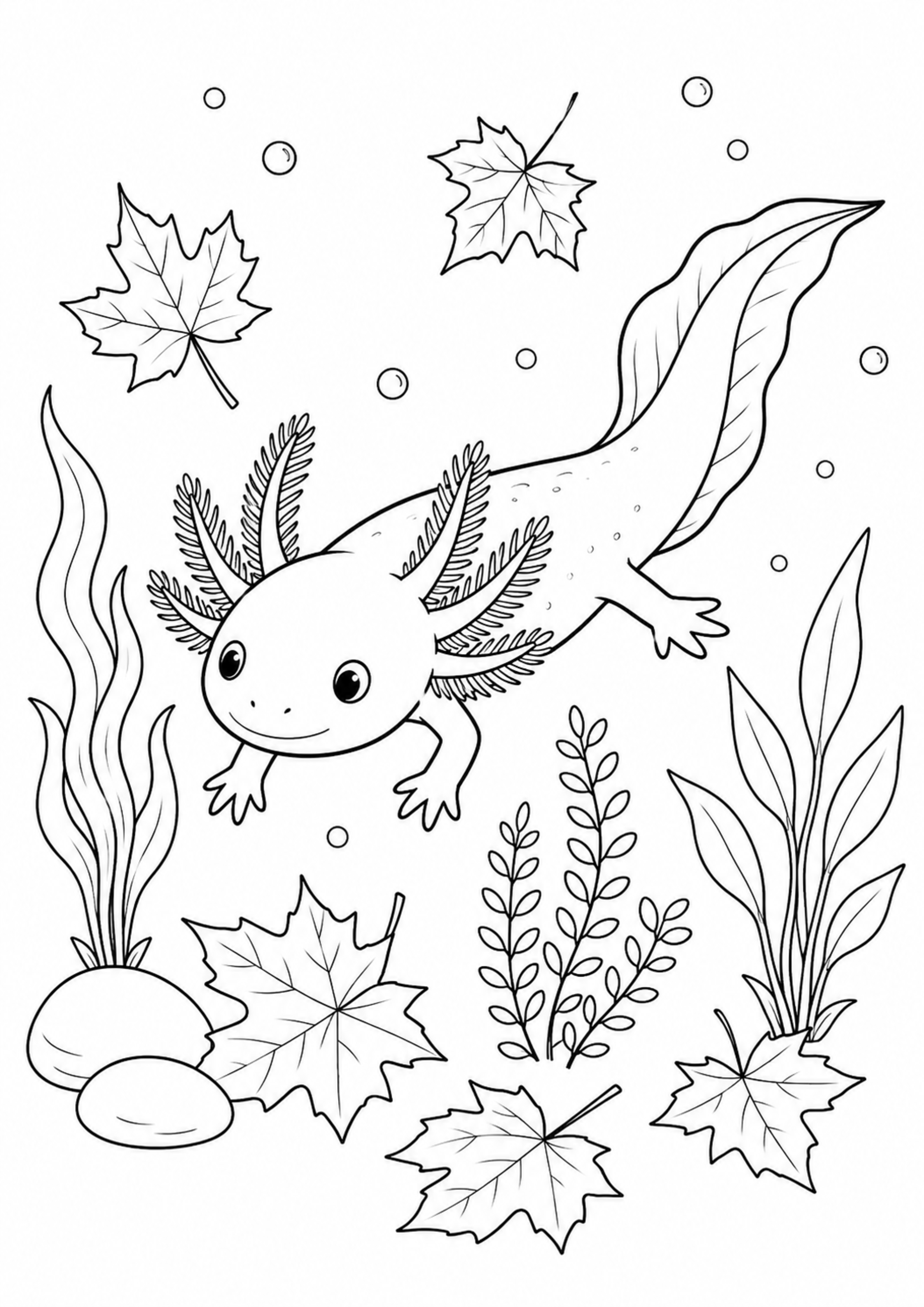 Coloriage Axolotl à imprimer – dessin n°12