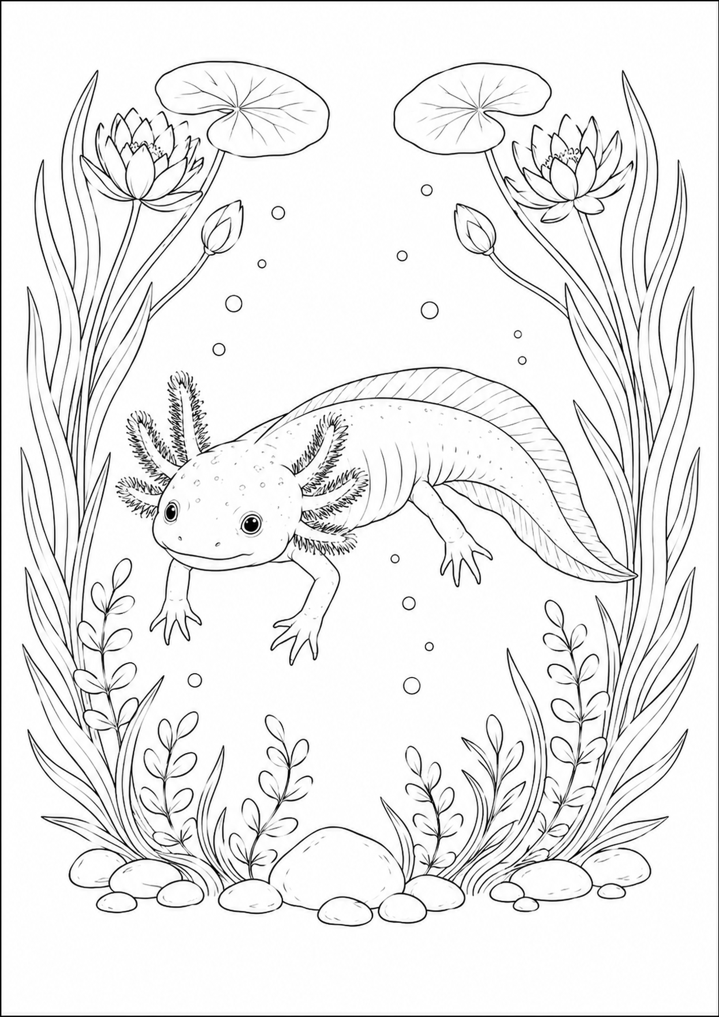 Coloriage Axolotl à imprimer – dessin n°16
