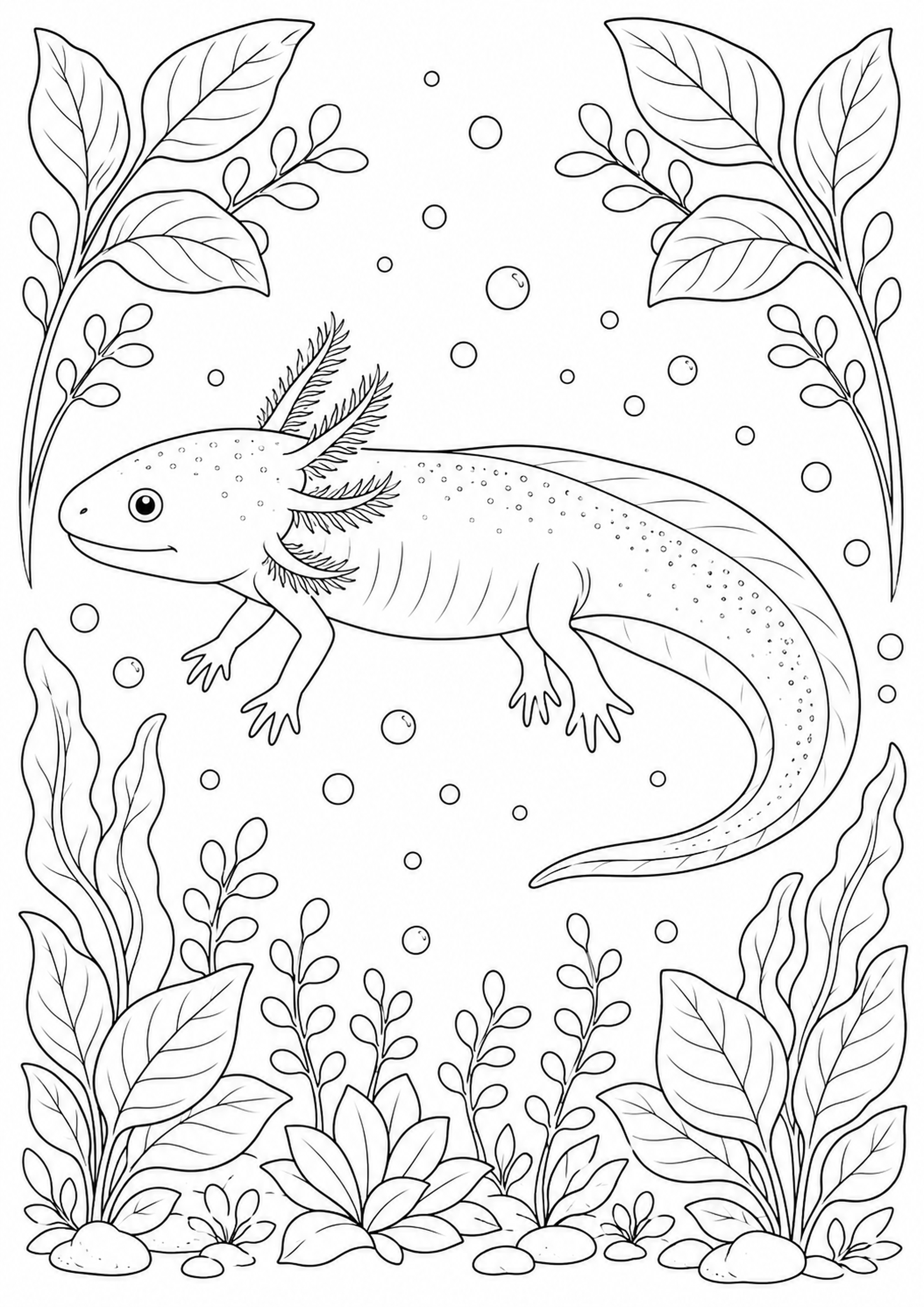 Coloriage Axolotl à imprimer – dessin n°17