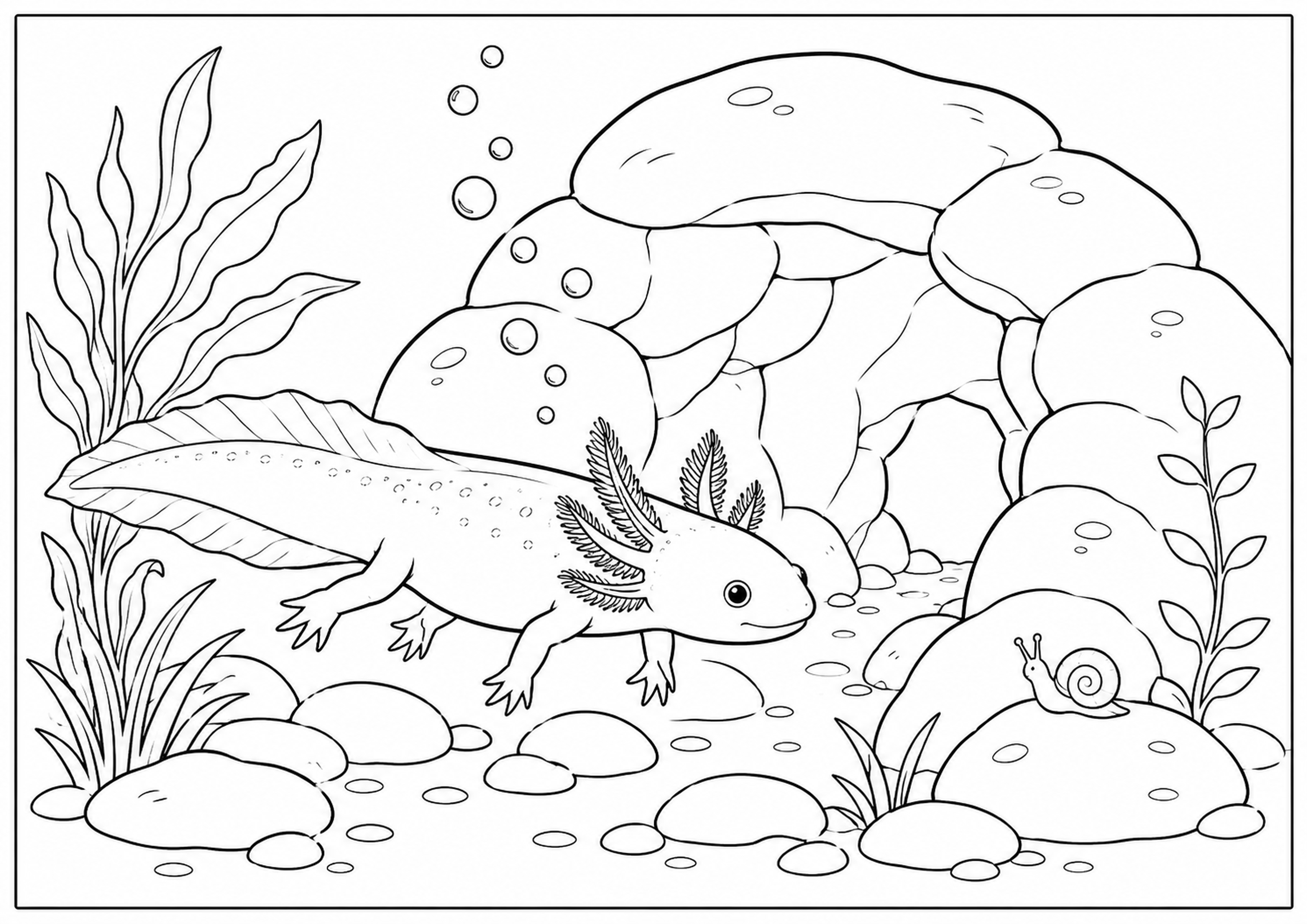 Coloriage Axolotl à imprimer – dessin n°19