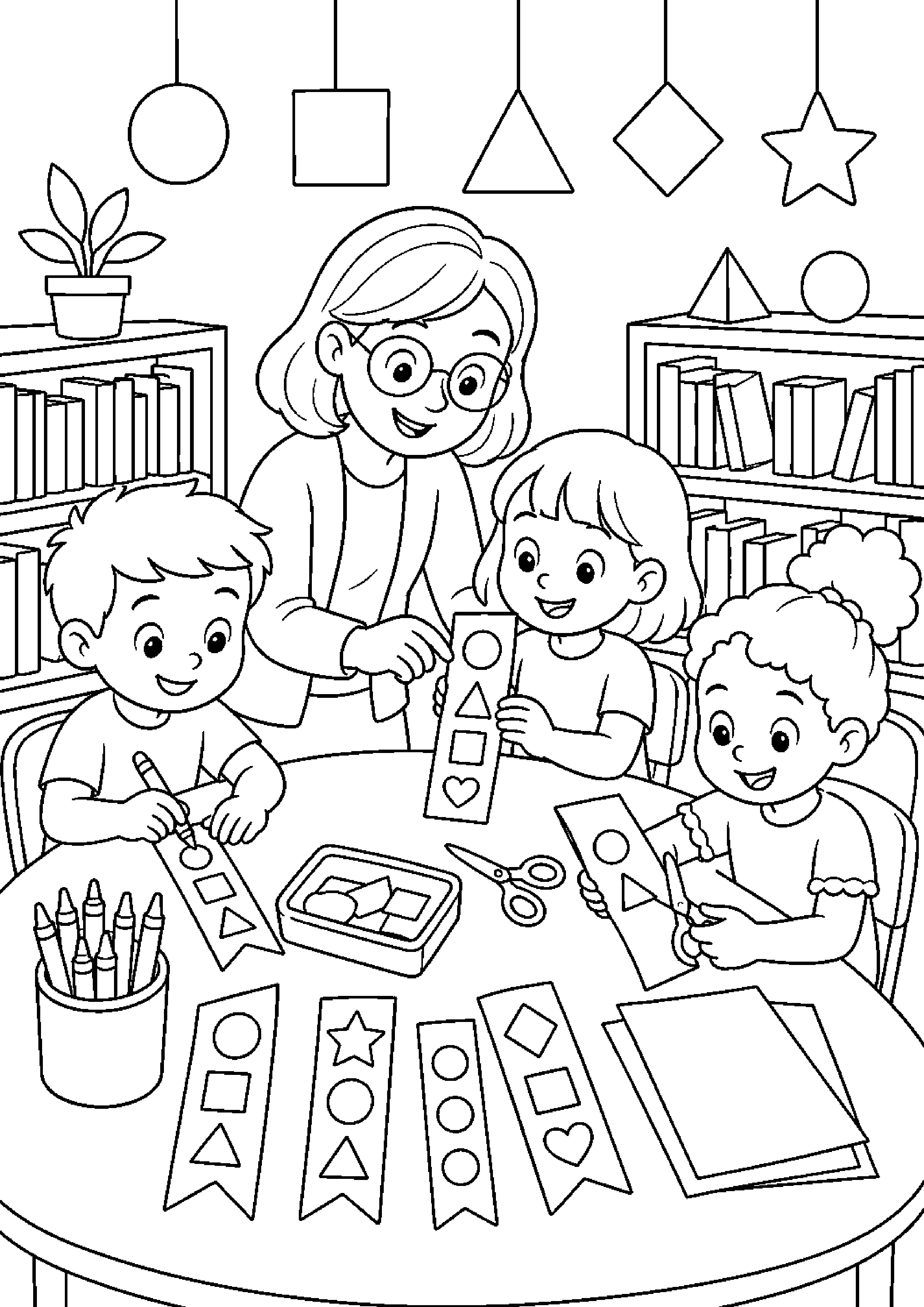 Coloriage bibliothèque à imprimer – dessin n°5