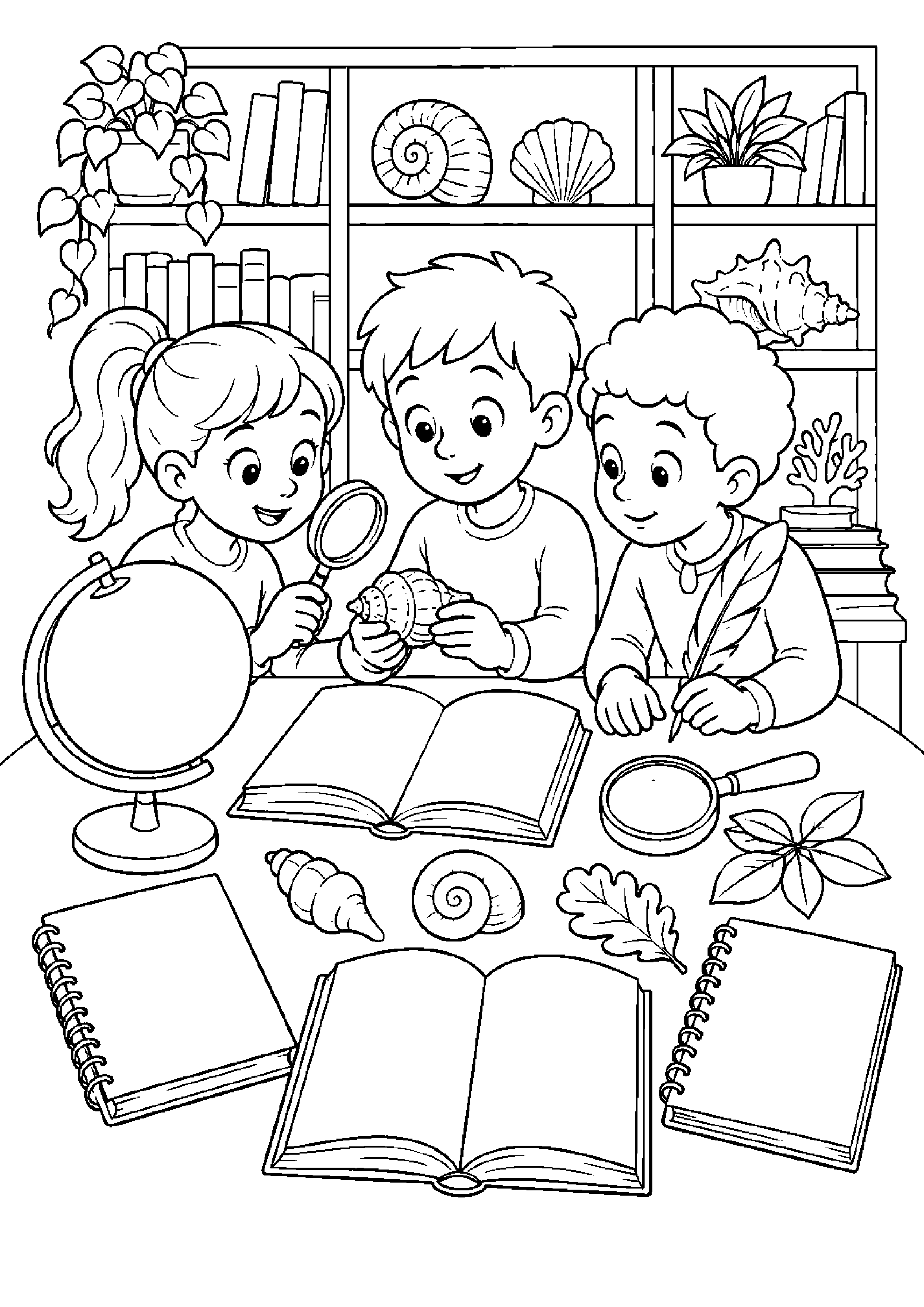 Coloriage bibliothèque à imprimer – dessin n°8