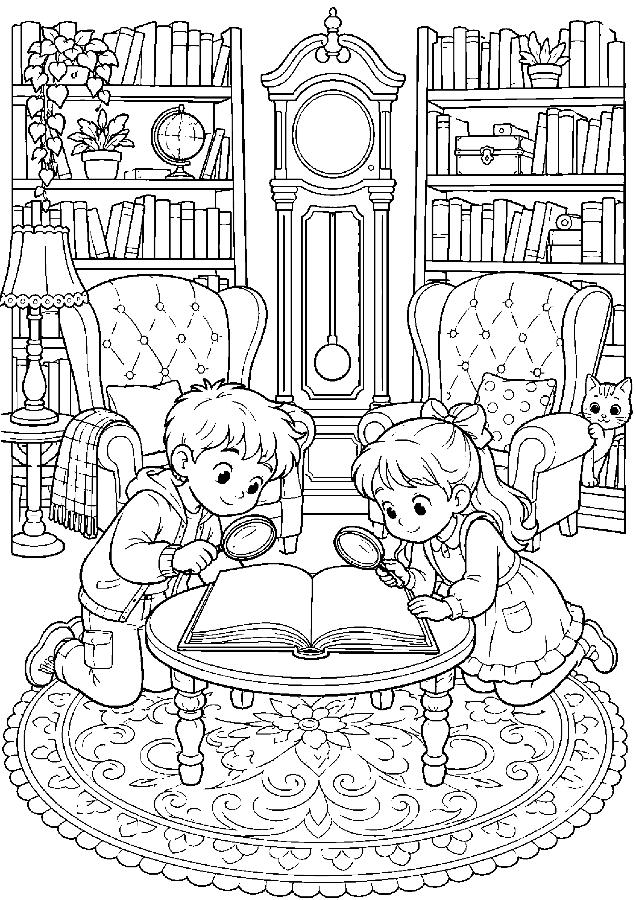 Coloriage bibliothèque à imprimer – dessin n°9