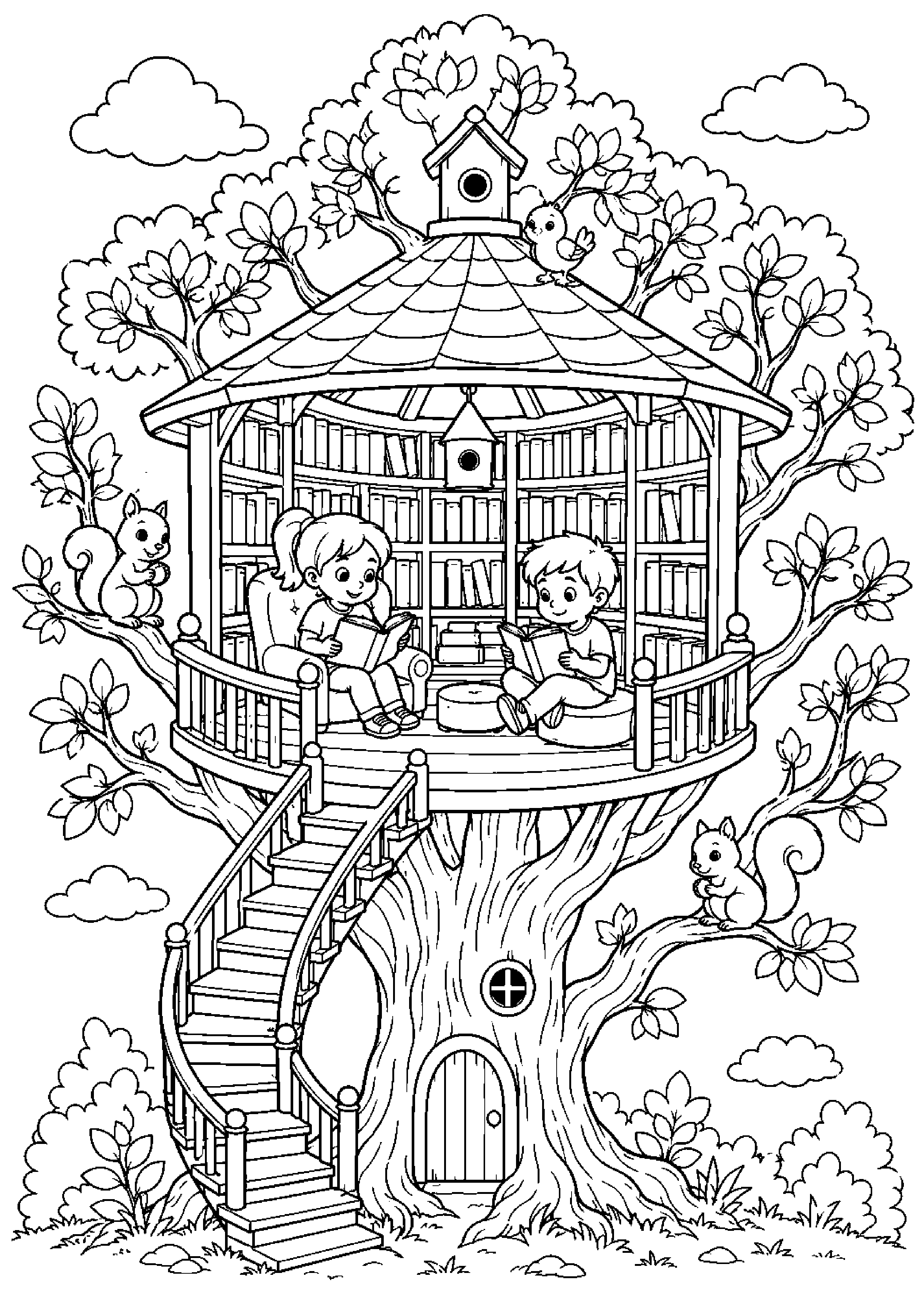 Coloriage bibliothèque à imprimer – dessin n°11