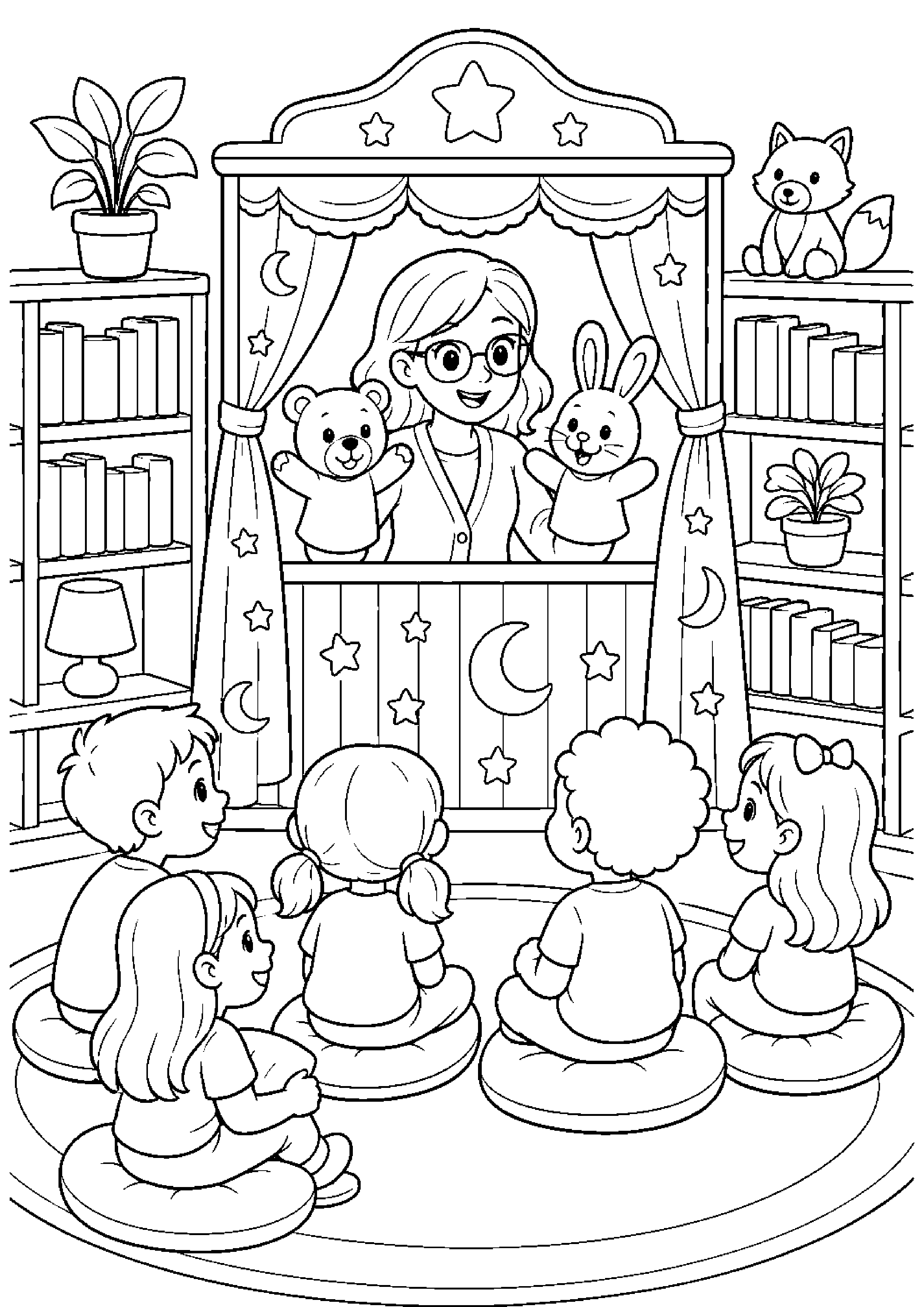 Coloriage bibliothèque à imprimer – dessin n°13