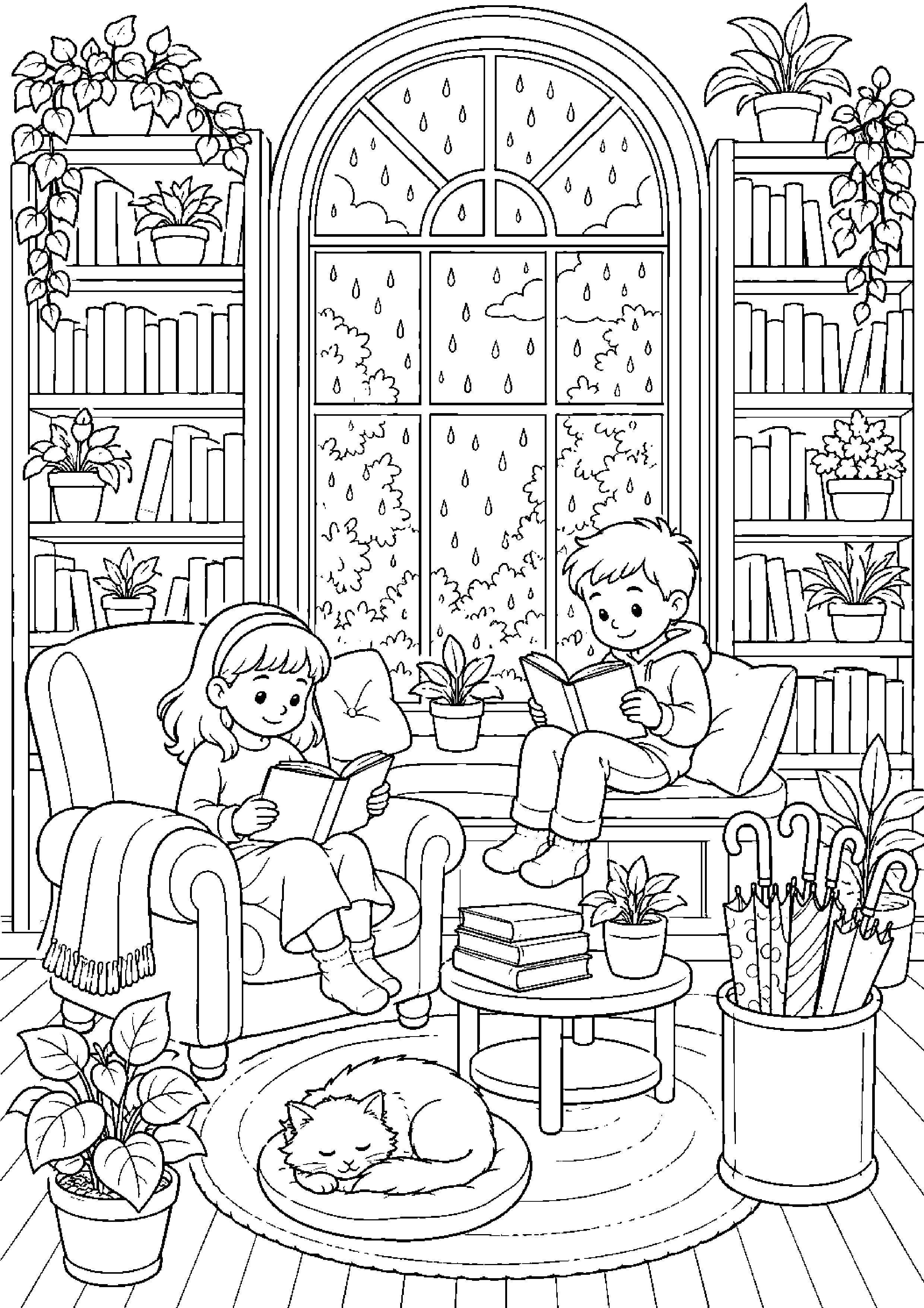 Coloriage bibliothèque à imprimer – dessin n°15