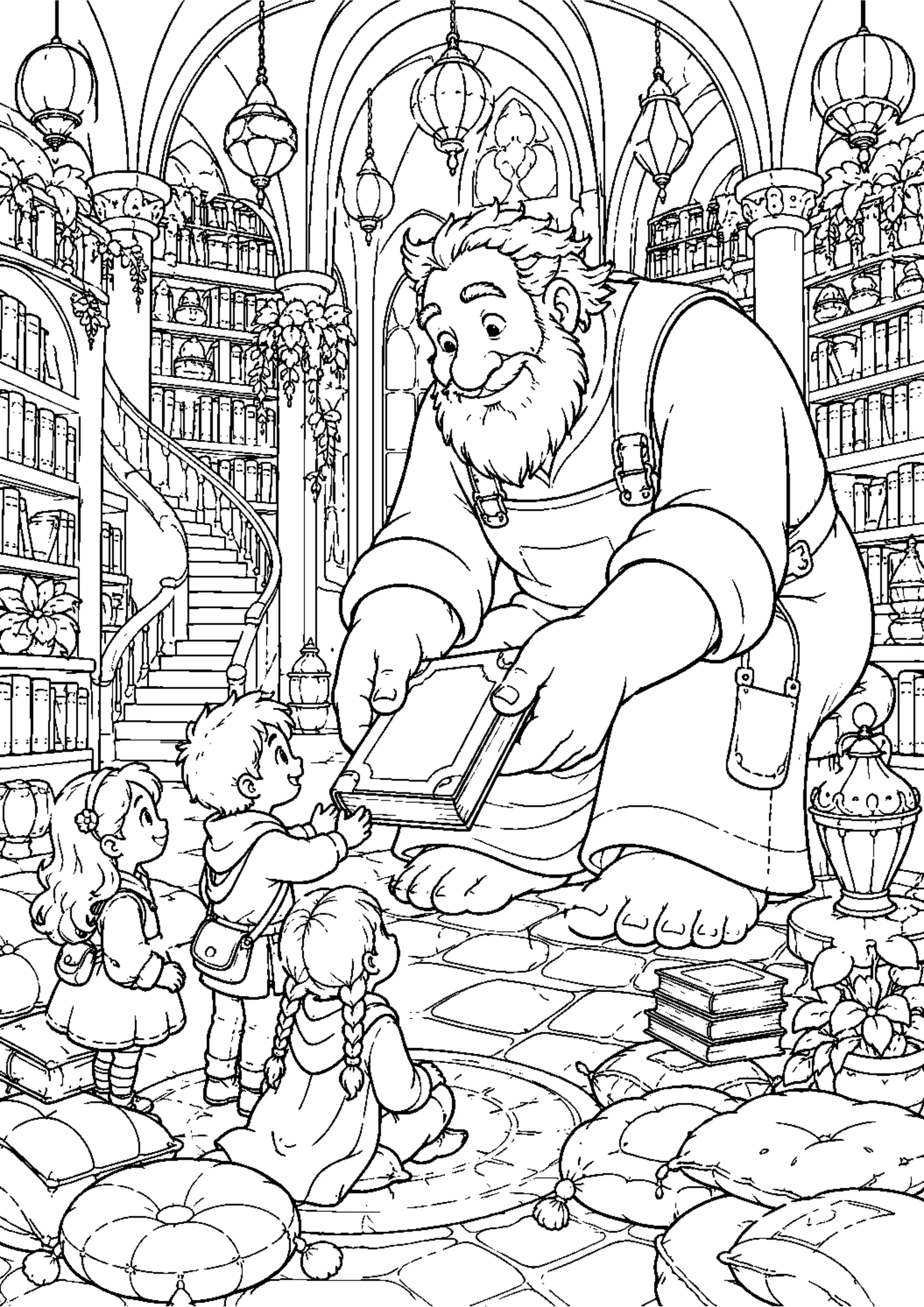 Coloriage Bibliothèque enchantée à imprimer – dessin n°16