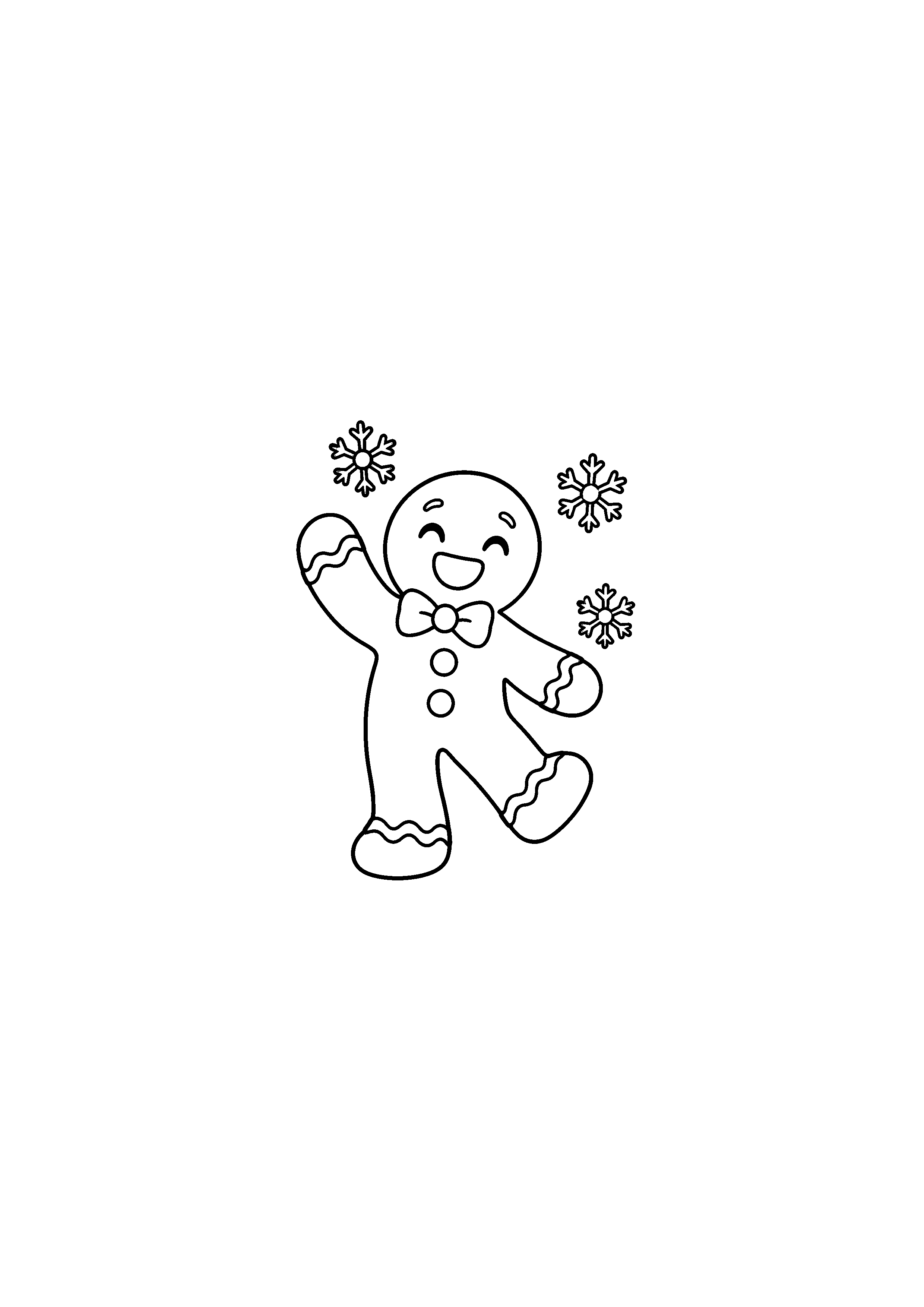 Coloriage bonhomme avec sucre d’orge, composition 2 de Noël à imprimer gratuitement