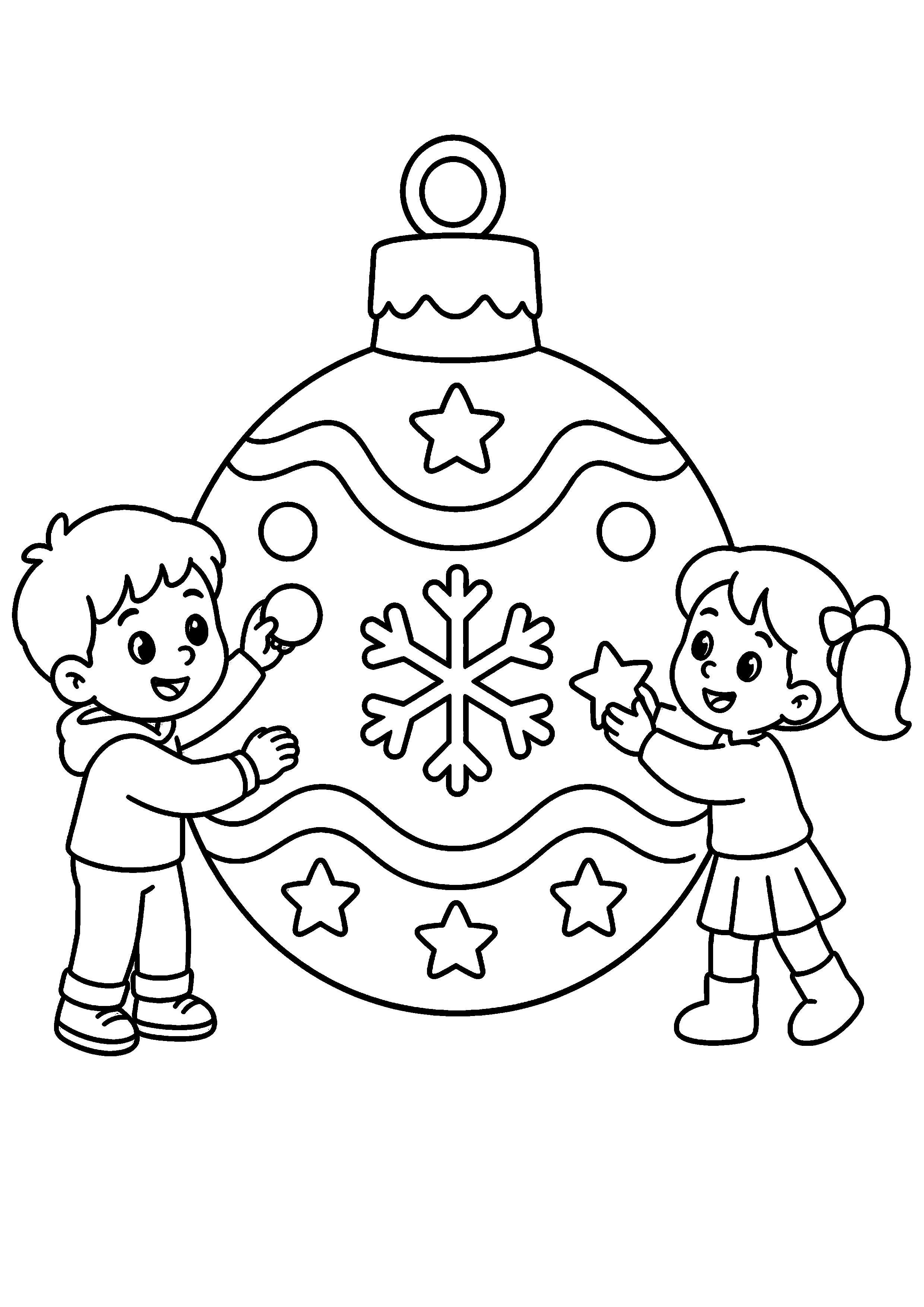 Coloriage Boule de Noël à imprimer – dessin n°2