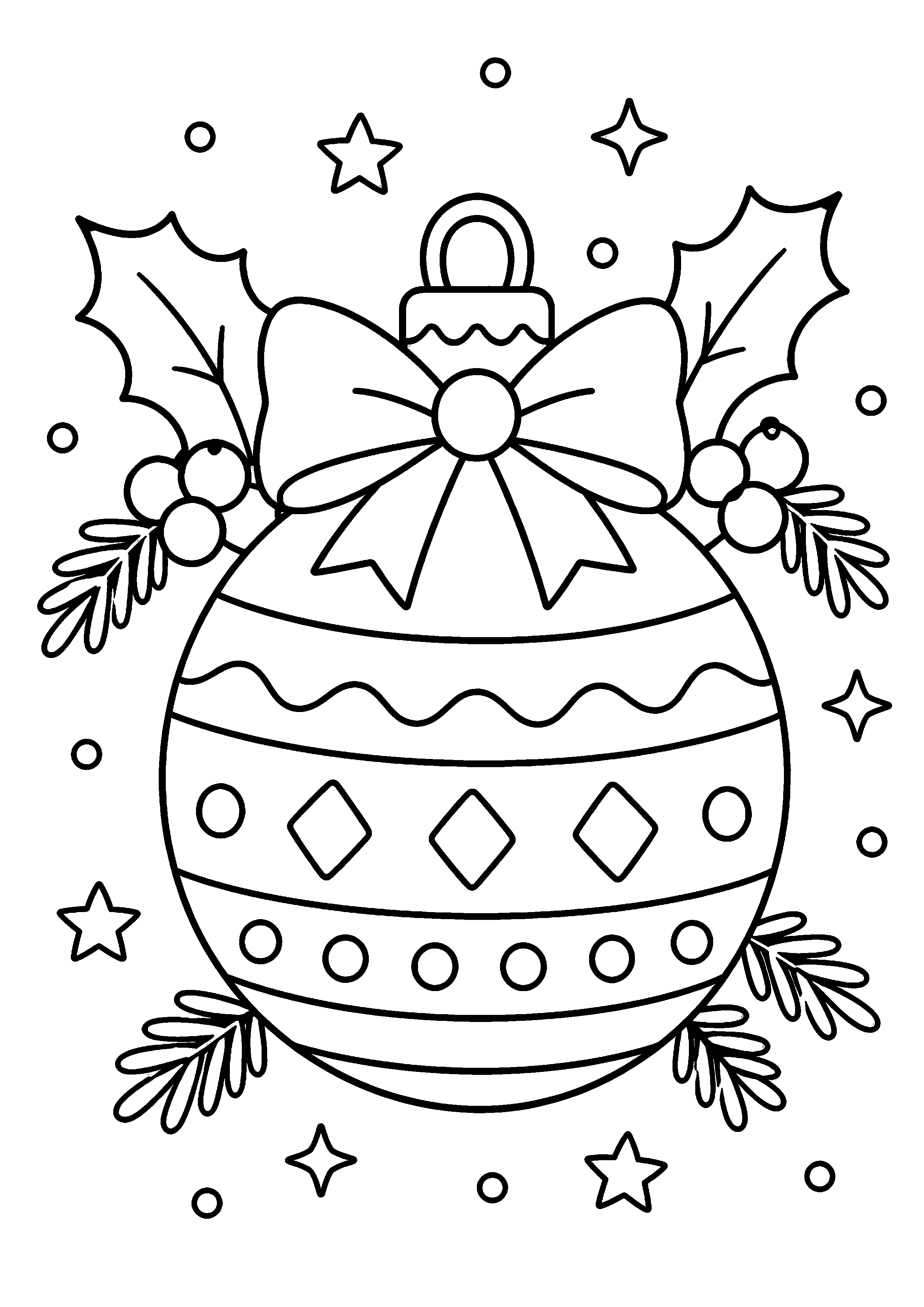 Coloriage Boule de Noël à imprimer – dessin n°3