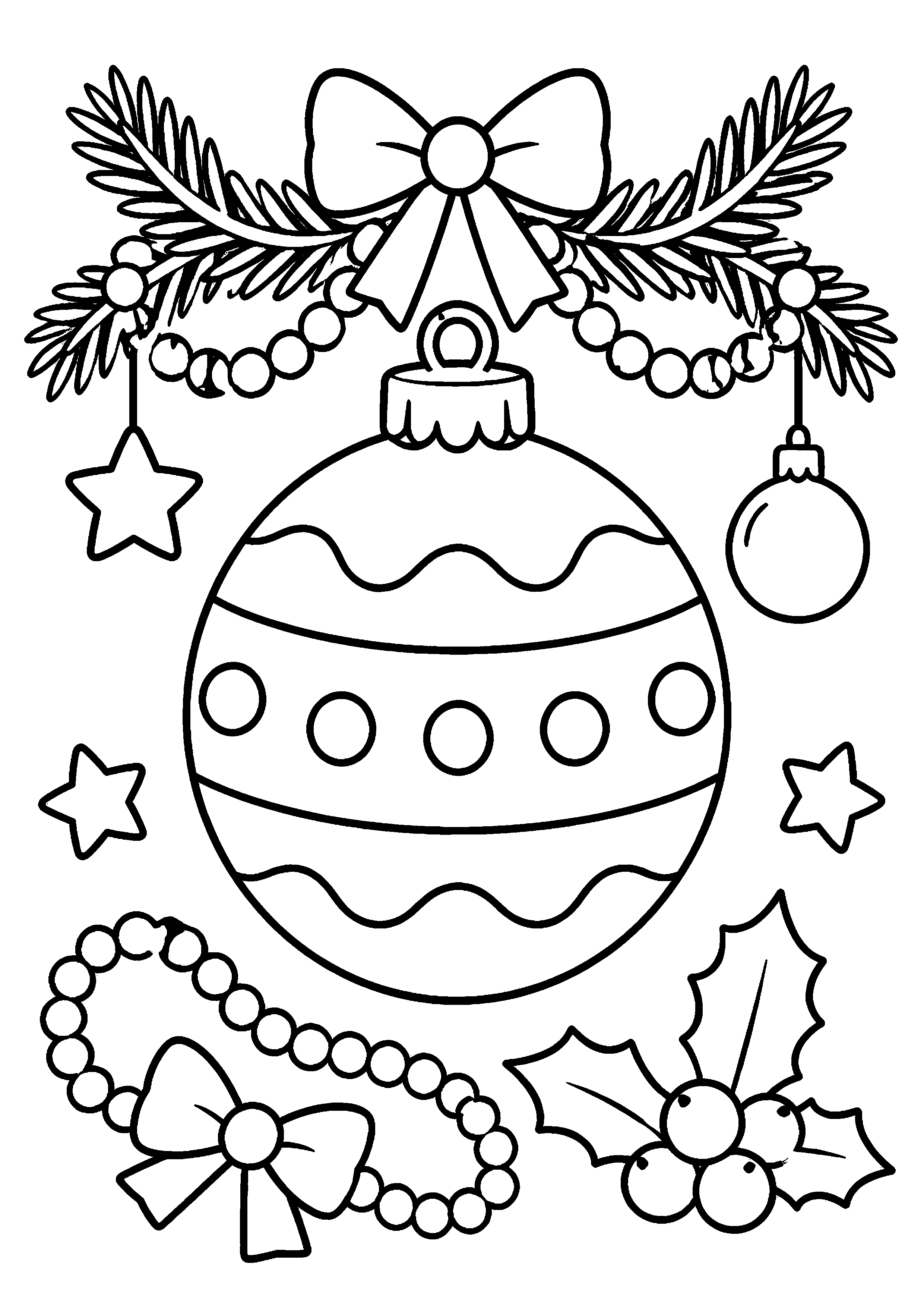 Coloriage Boule de Noël à imprimer – dessin n°4