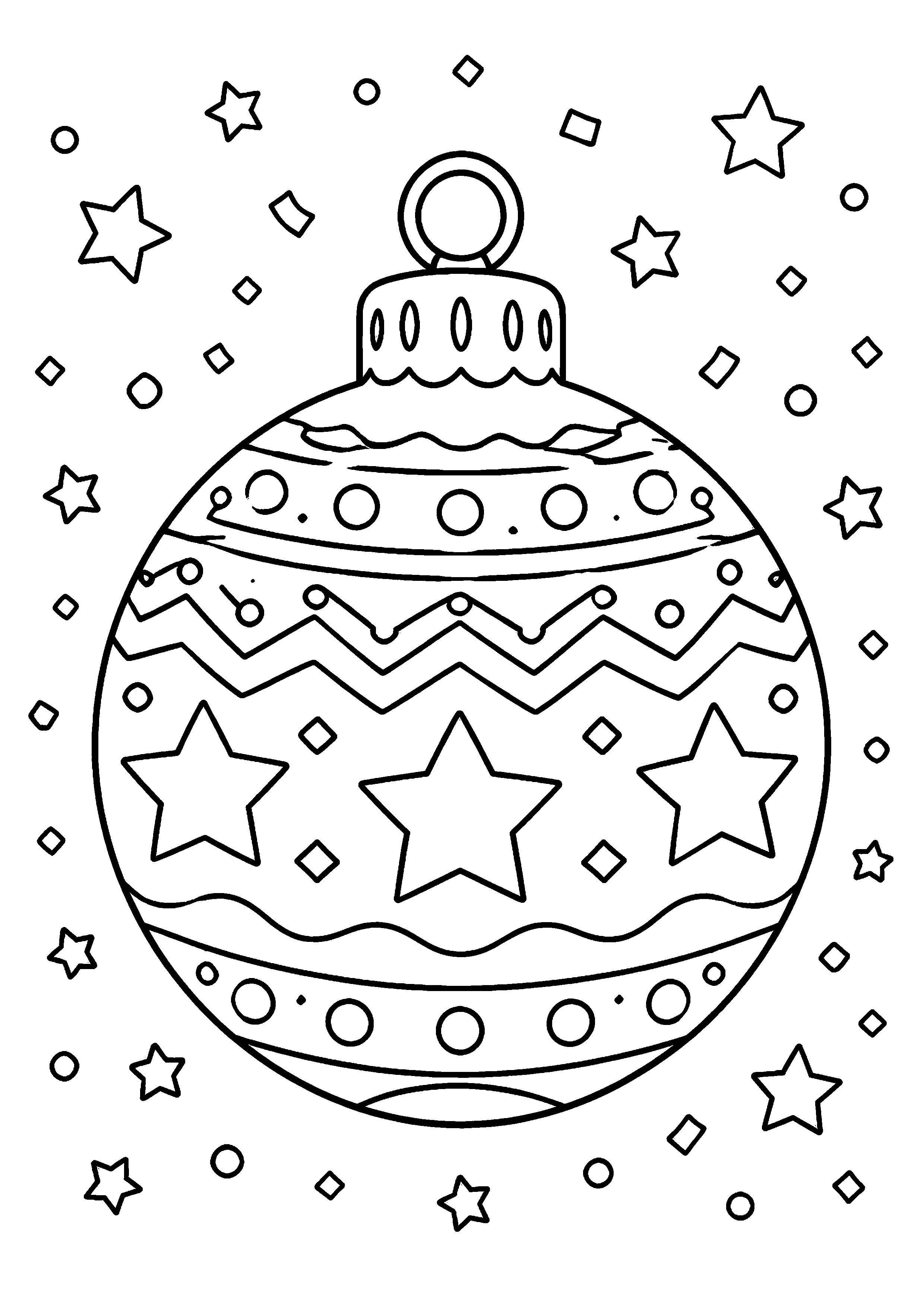 Coloriage Boule de Noël à imprimer – dessin n°8
