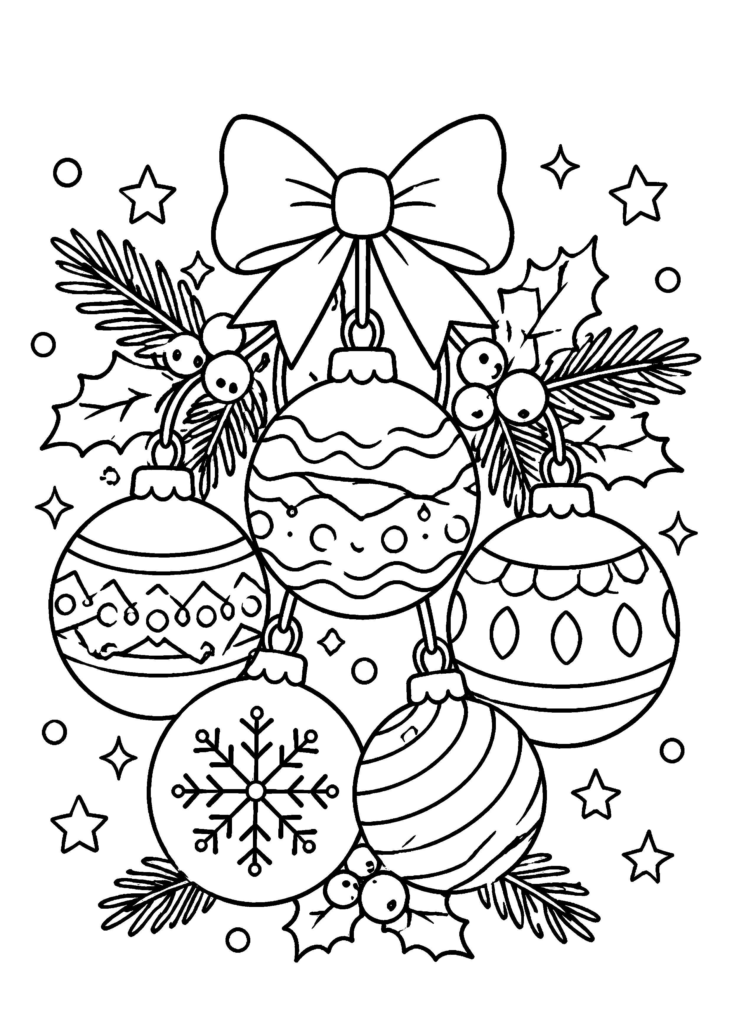 Coloriage Boule de Noël à imprimer – dessin n°11