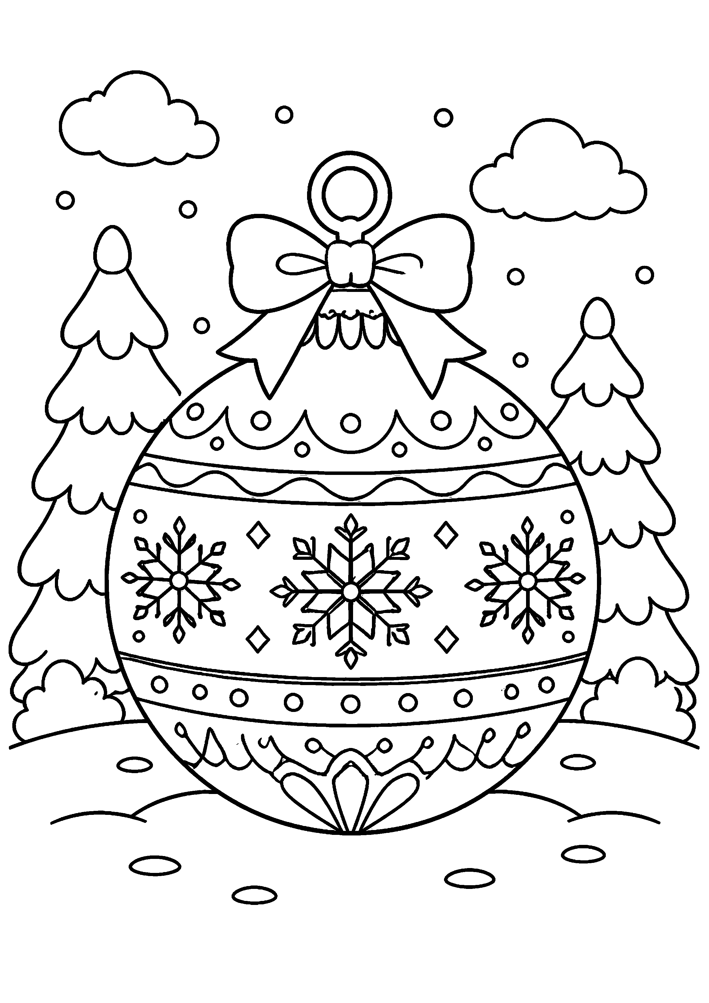 Coloriage Boule de Noël à imprimer – dessin n°13