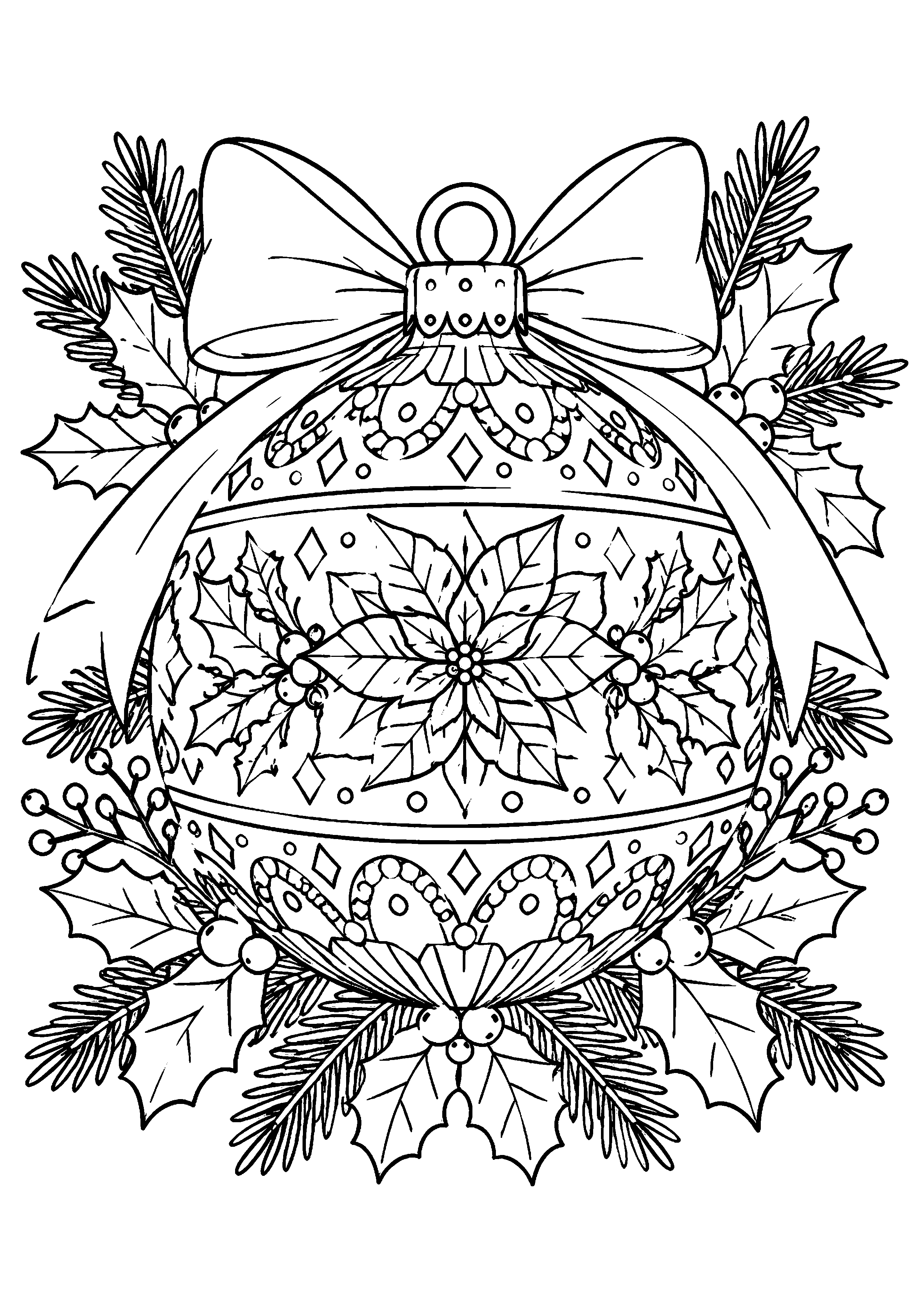 Coloriage Boule de Noël à imprimer – dessin n°16