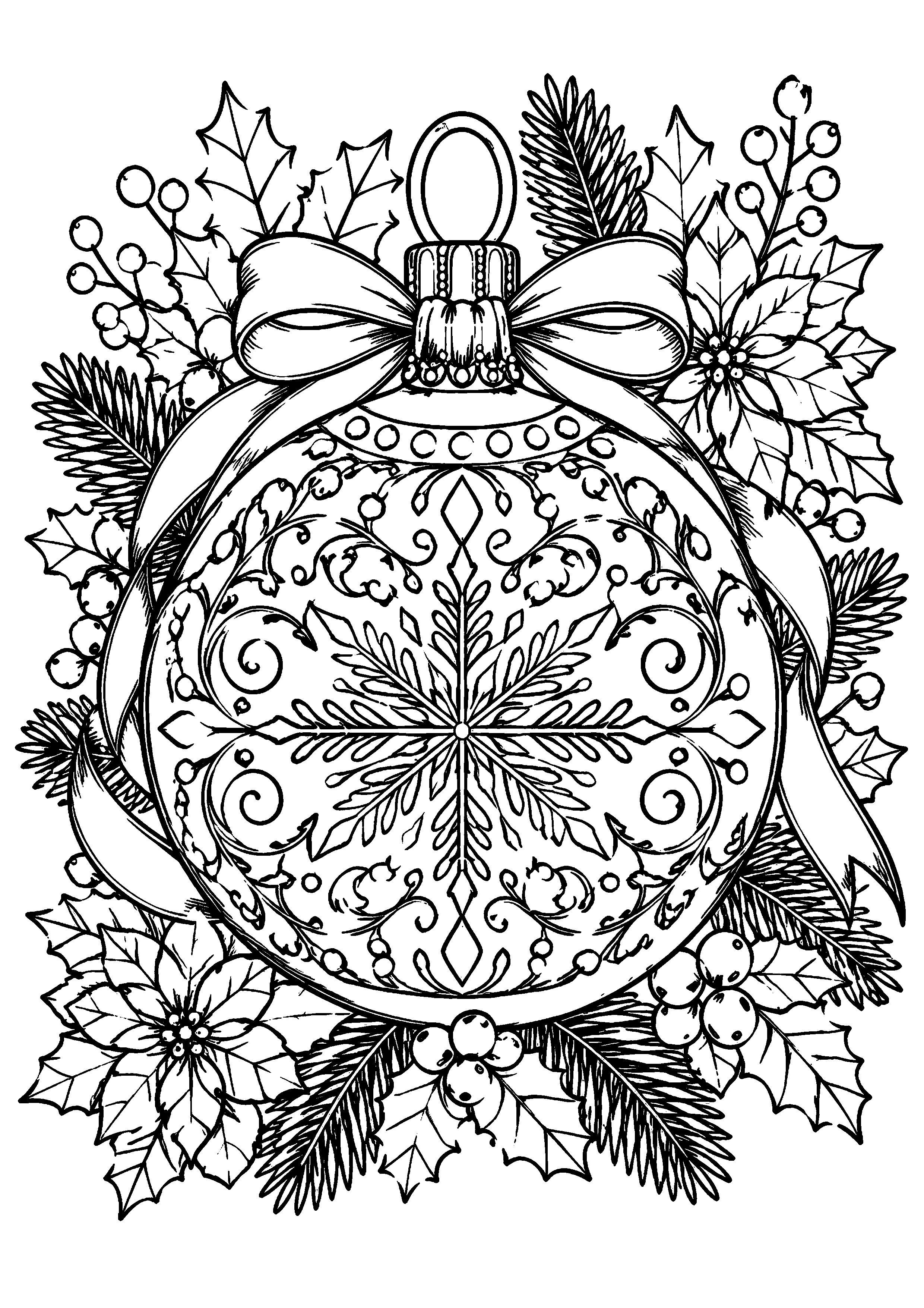 Coloriage Boule de Noël à imprimer – dessin n°18
