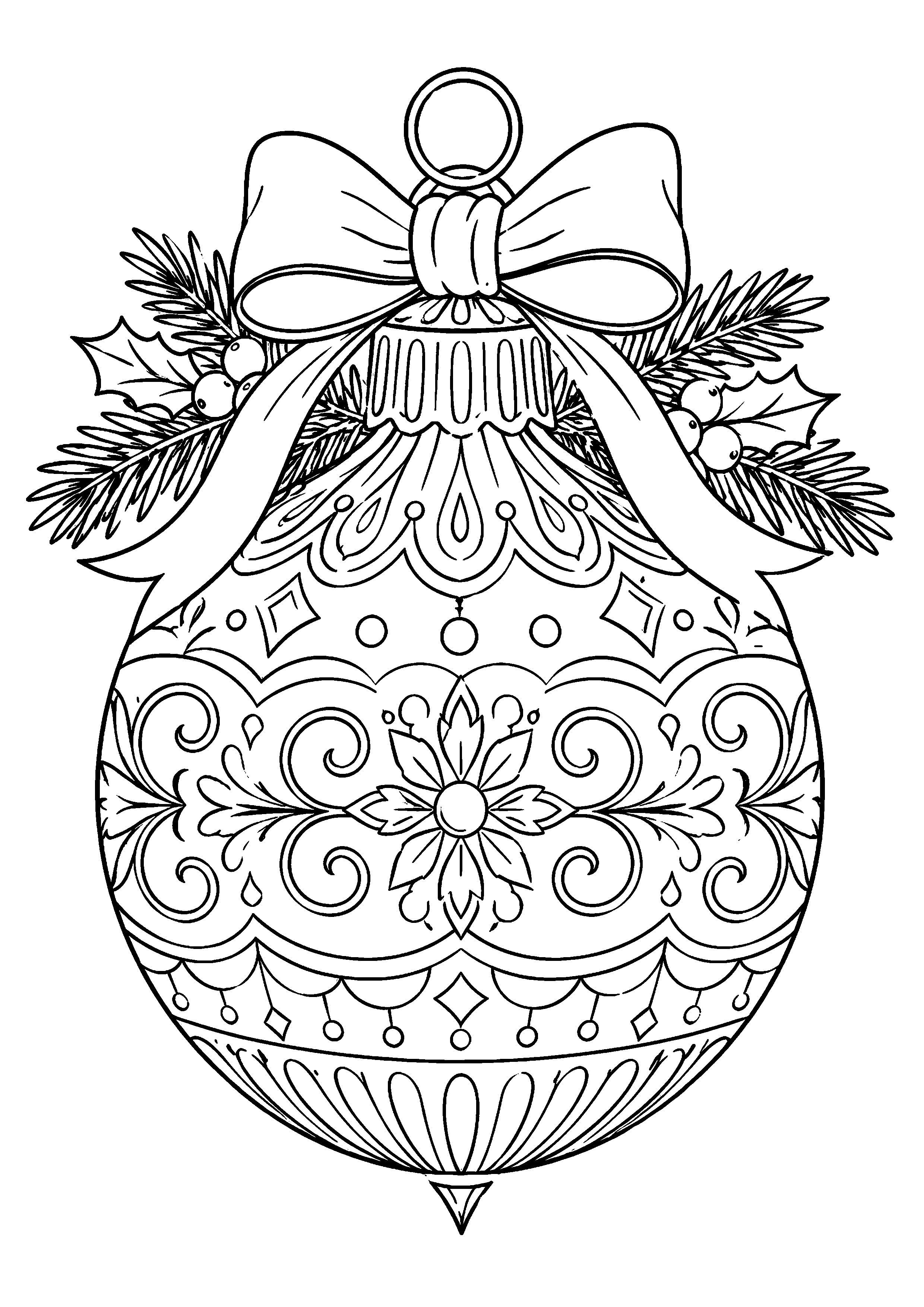 Coloriage Boule de Noël à imprimer – dessin n°19