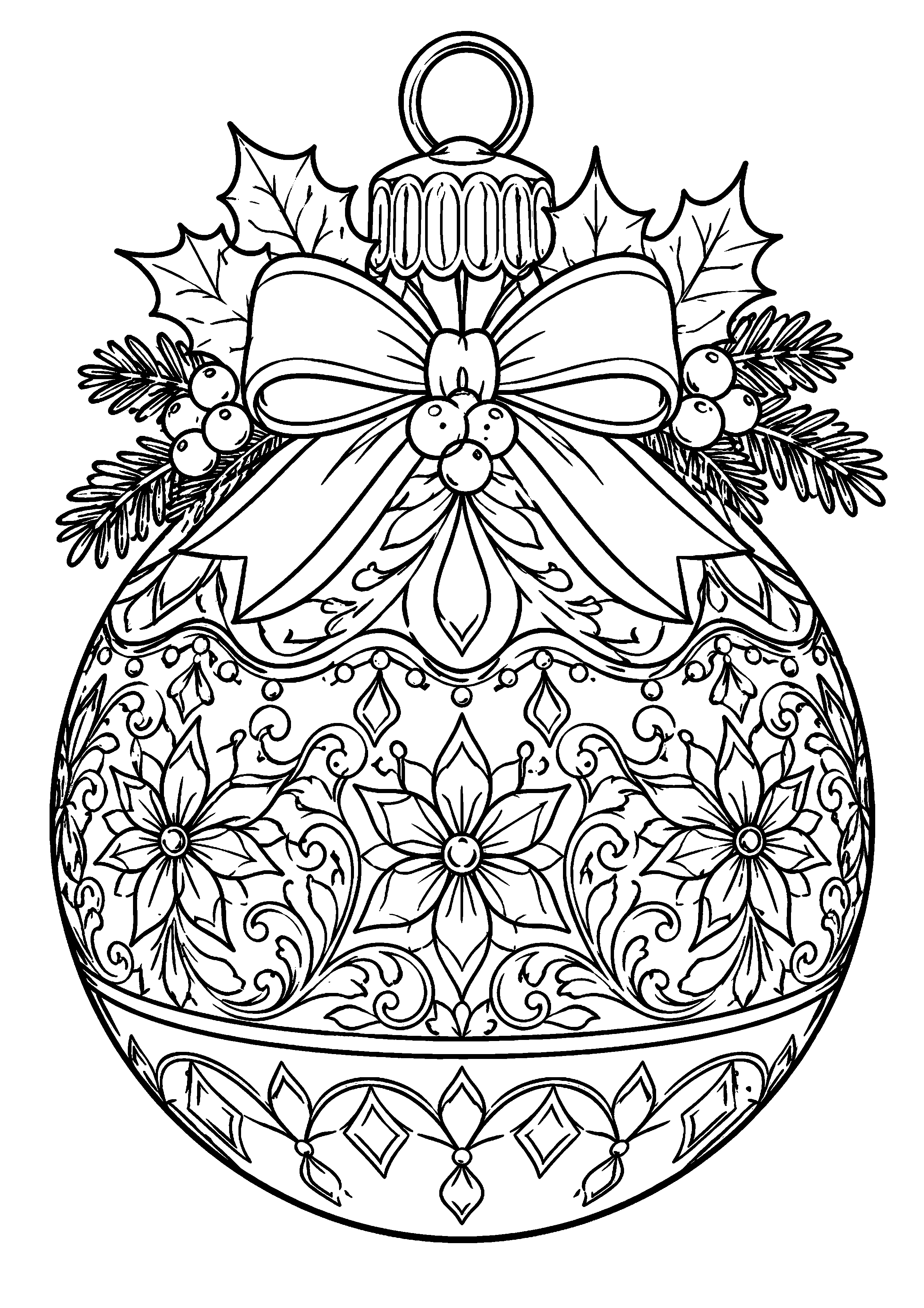Coloriage Boule de Noël à imprimer – dessin n°20