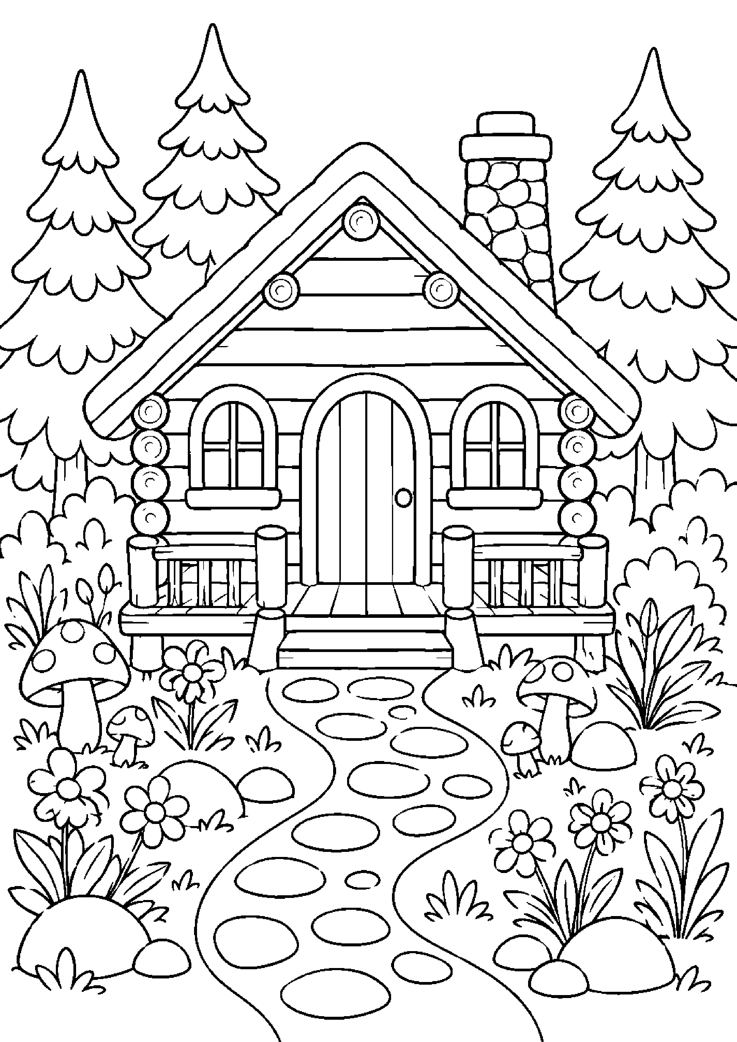 Coloriage cabane à imprimer – dessin n°1