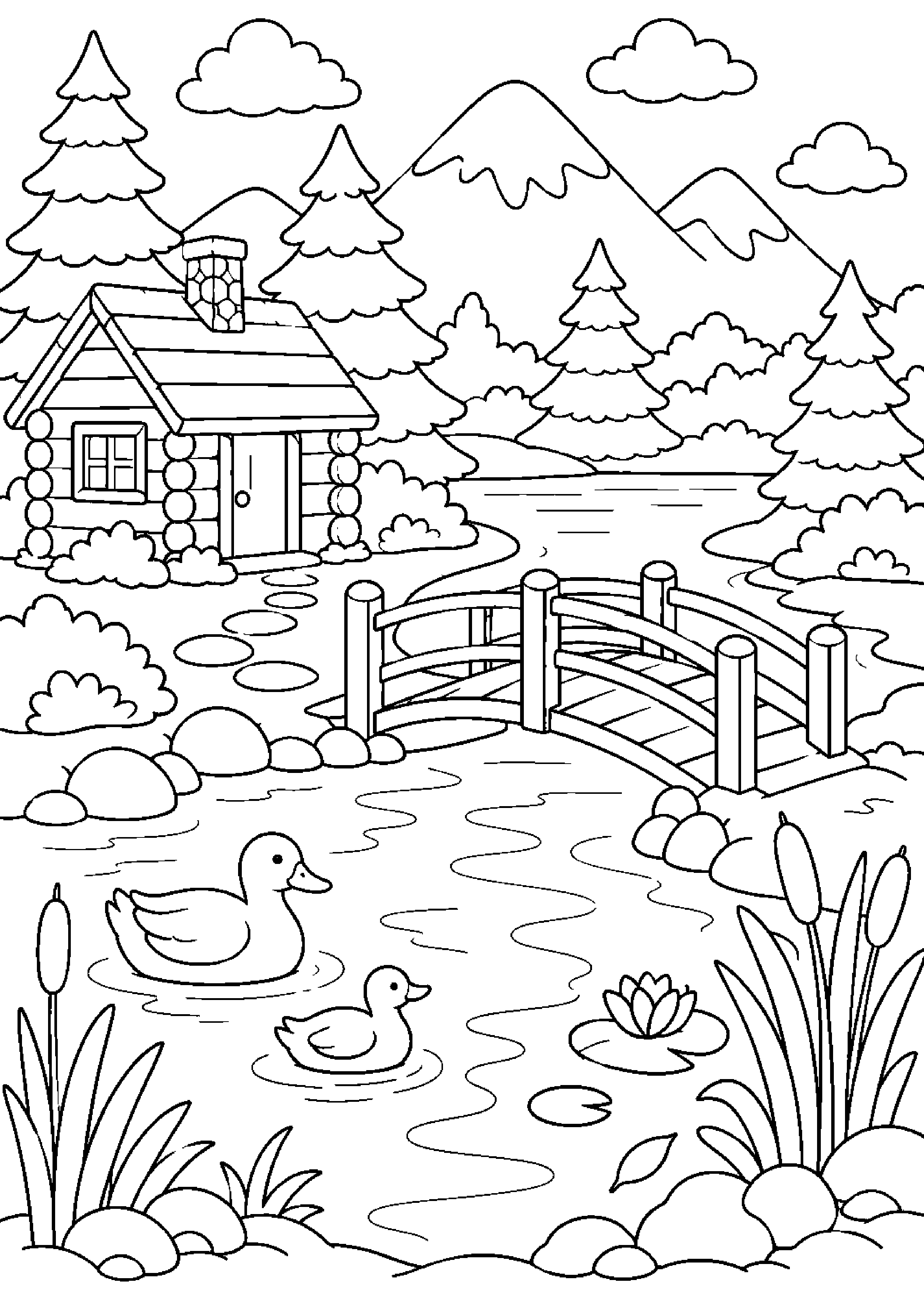 Coloriage cabane à imprimer – dessin n°2