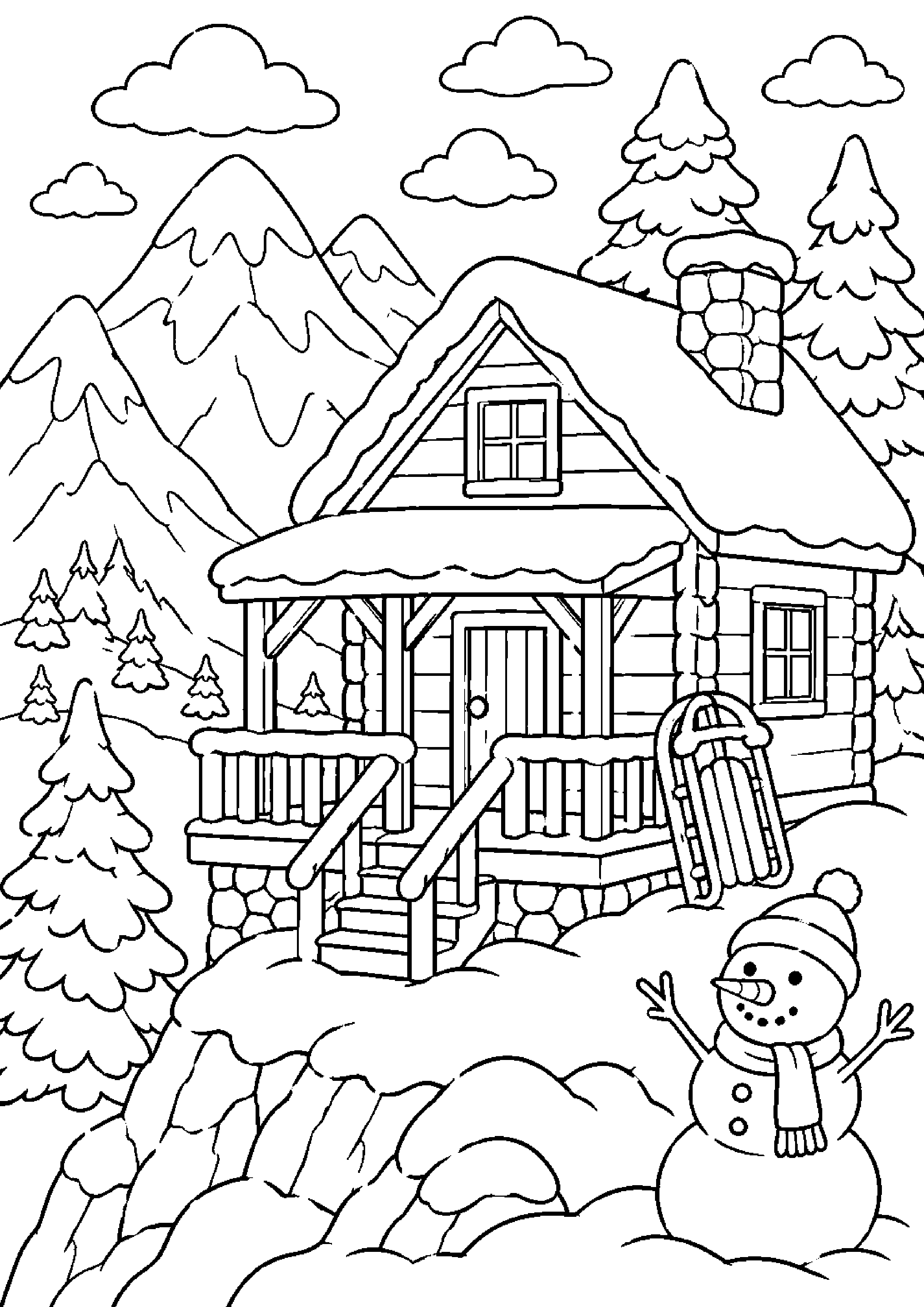 Coloriage cabane à imprimer – dessin n°6