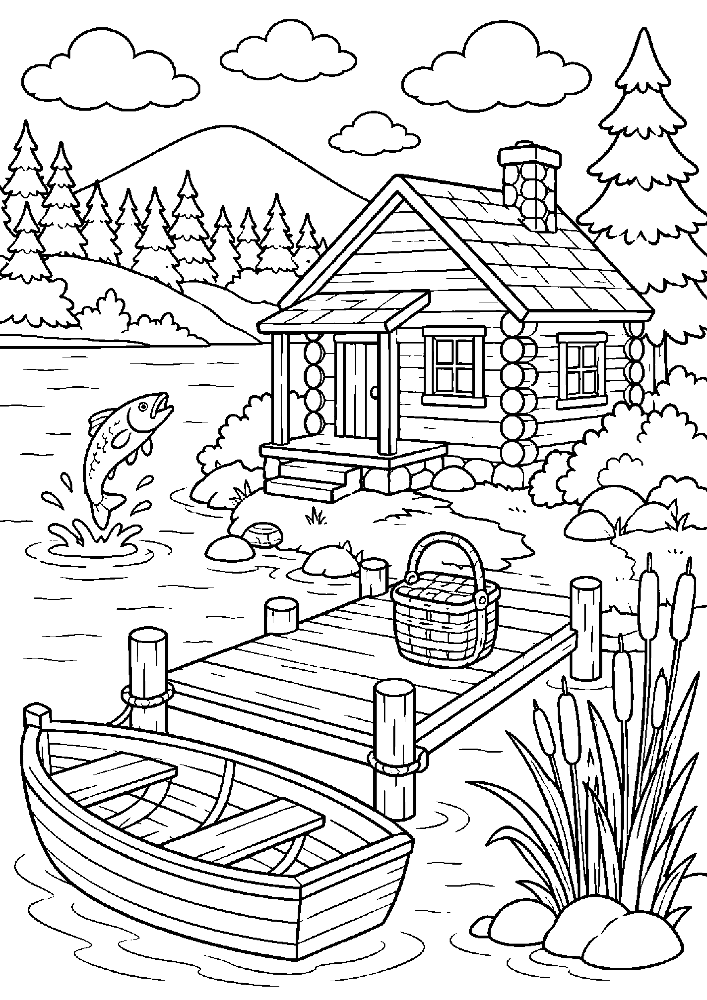 Coloriage cabane à imprimer – dessin n°7