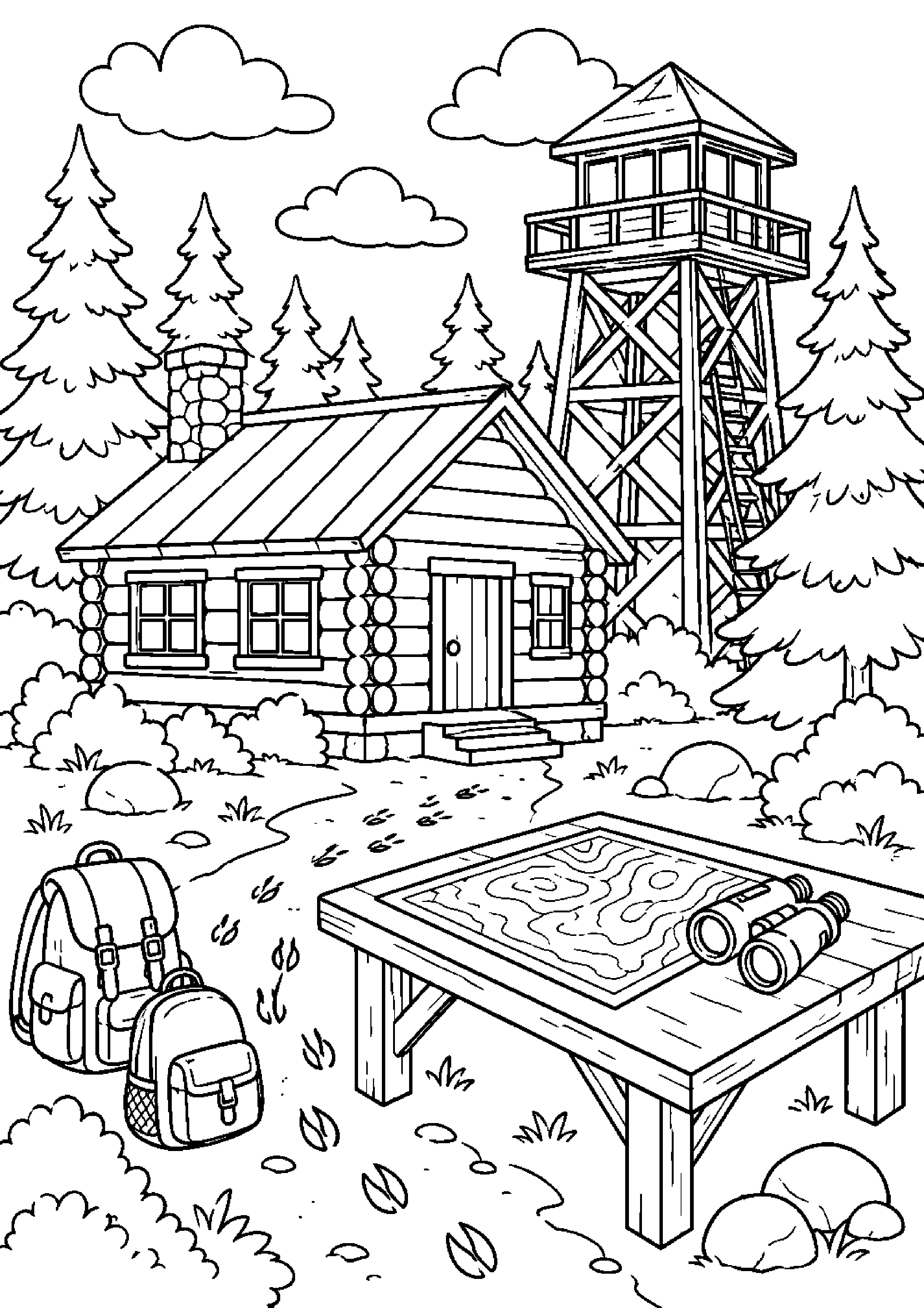 Coloriage cabane à imprimer – dessin n°8