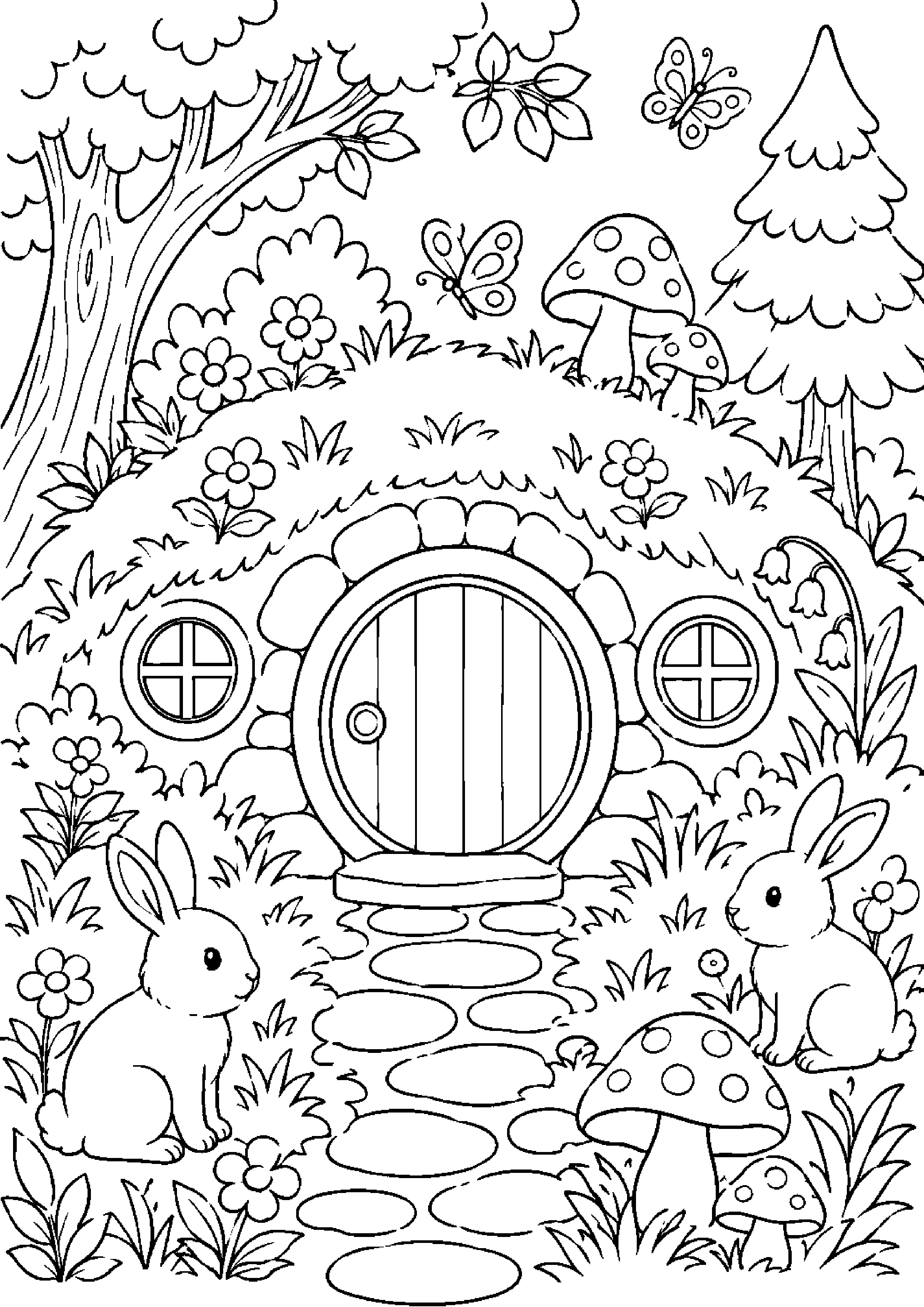 Coloriage cabane à imprimer – dessin n°9