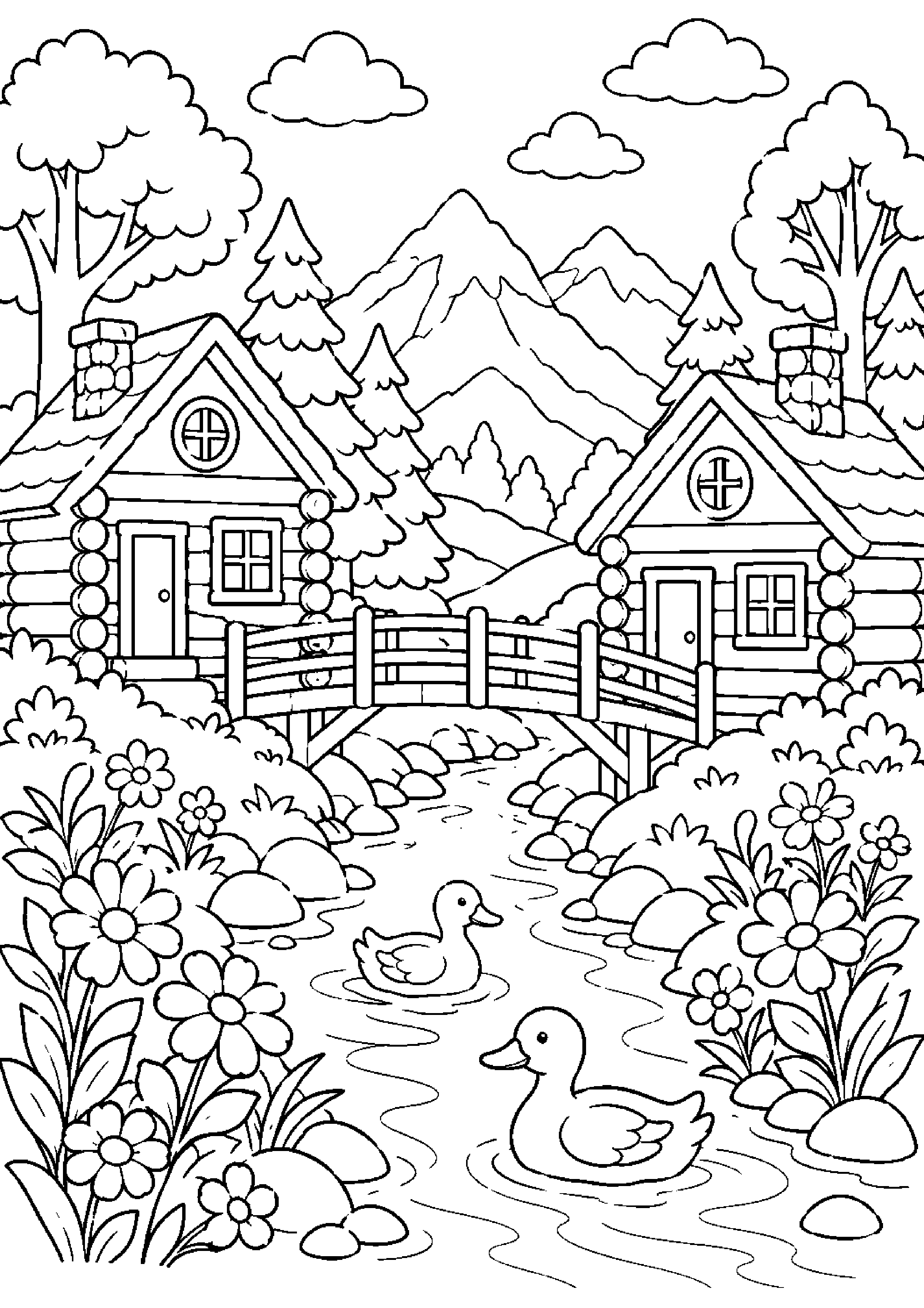 Coloriage cabane à imprimer – dessin n°10