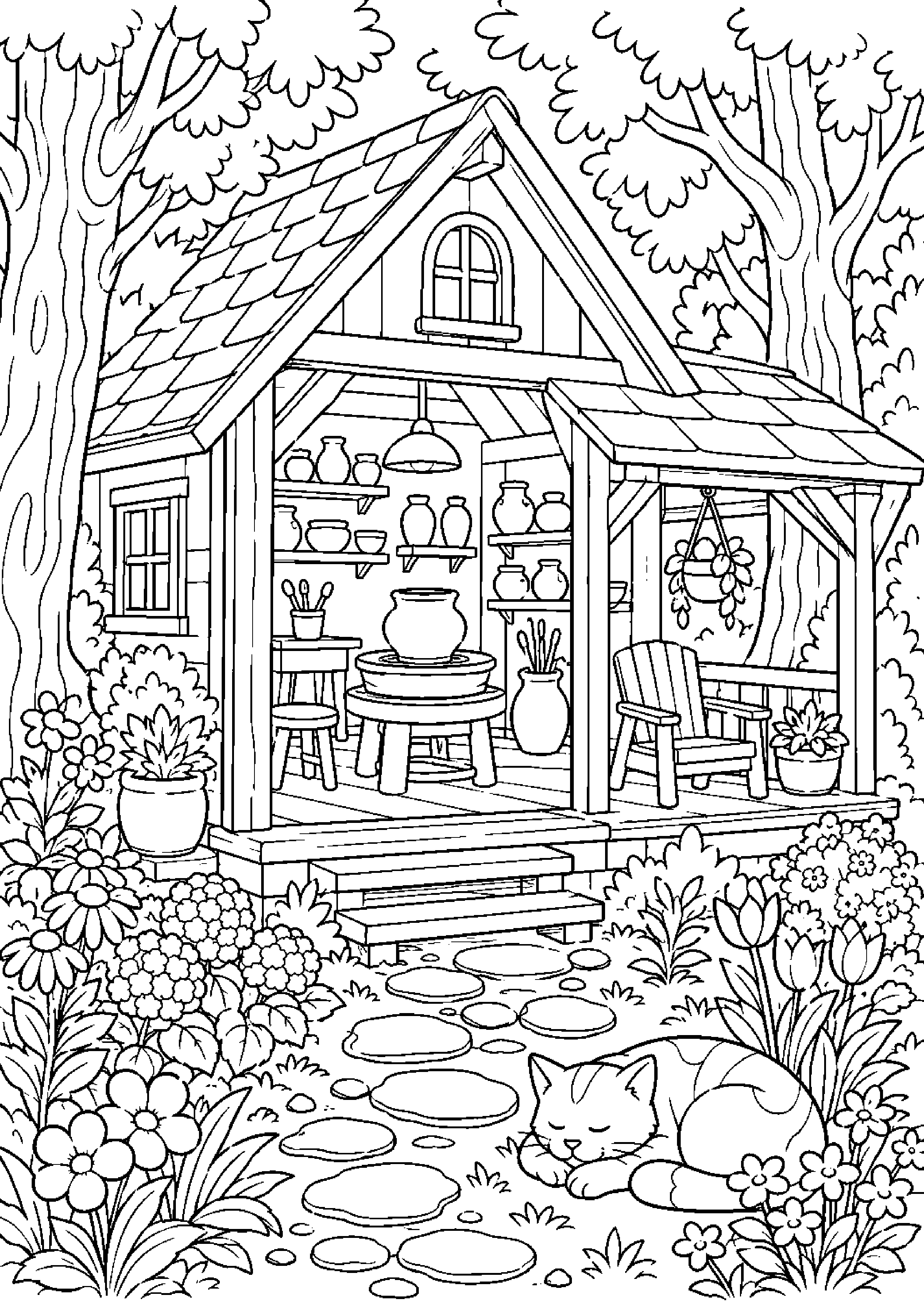 Coloriage cabane à imprimer – dessin n°11