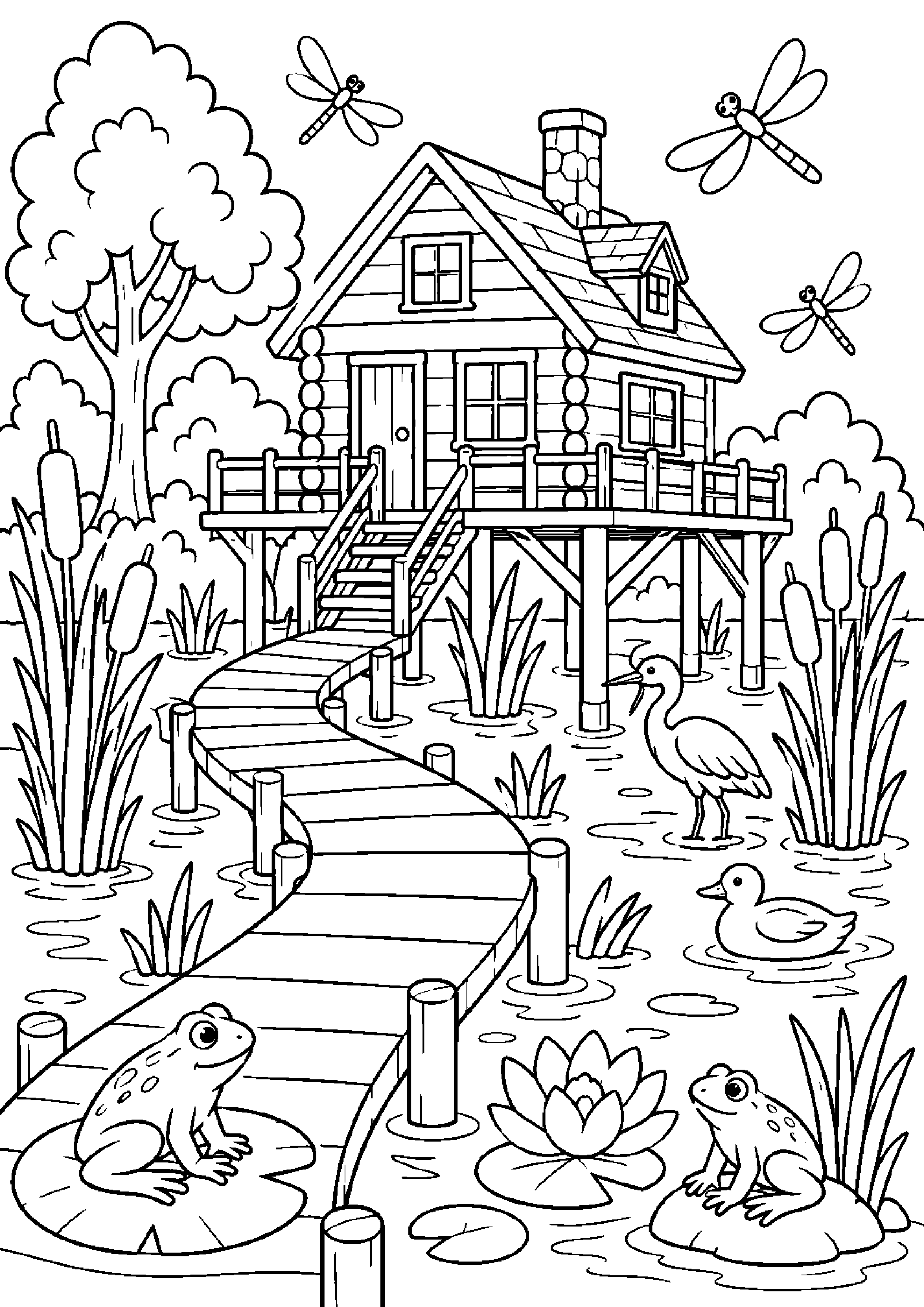 Coloriage cabane à imprimer – dessin n°12
