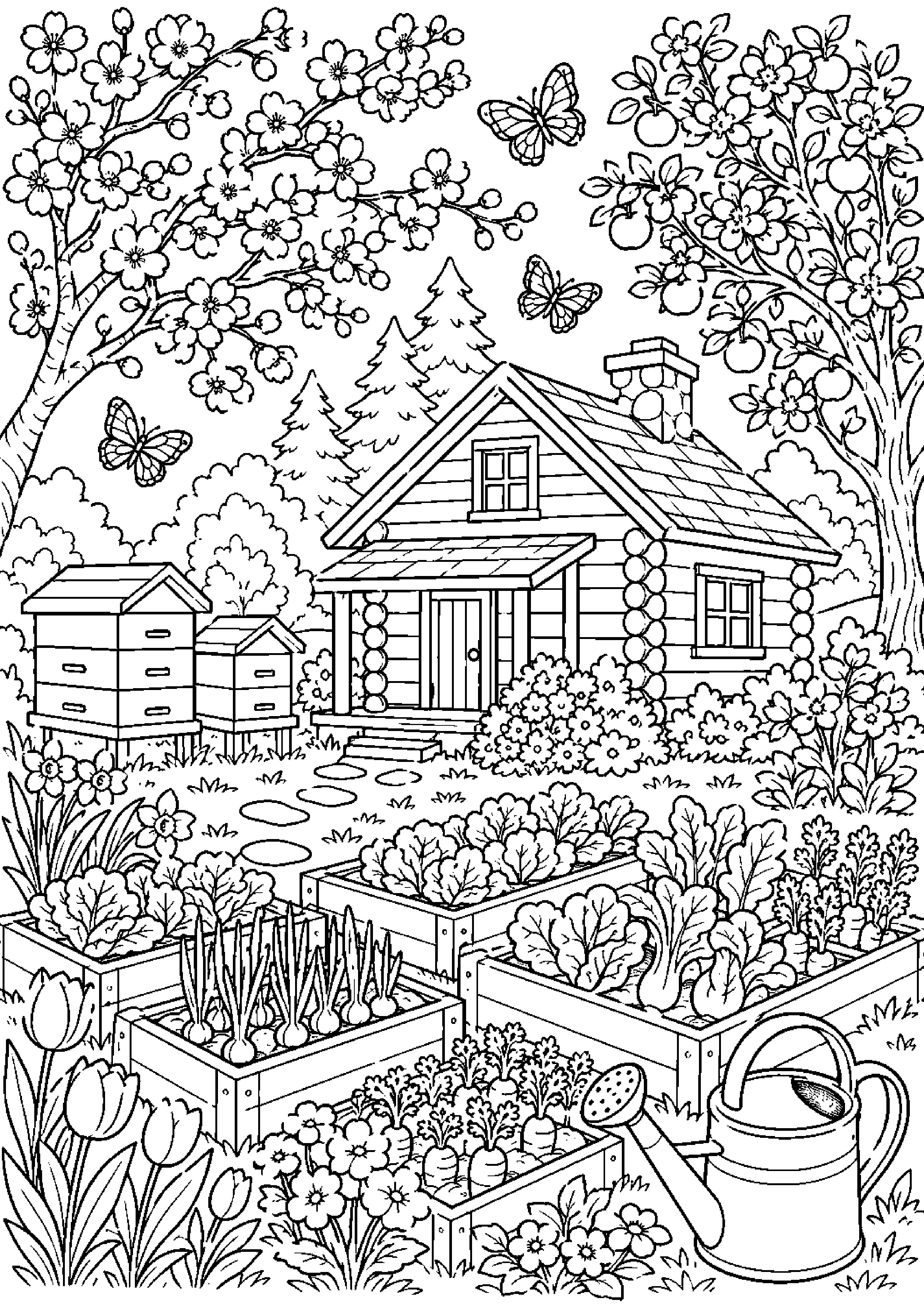 Coloriage cabane à imprimer – dessin n°13