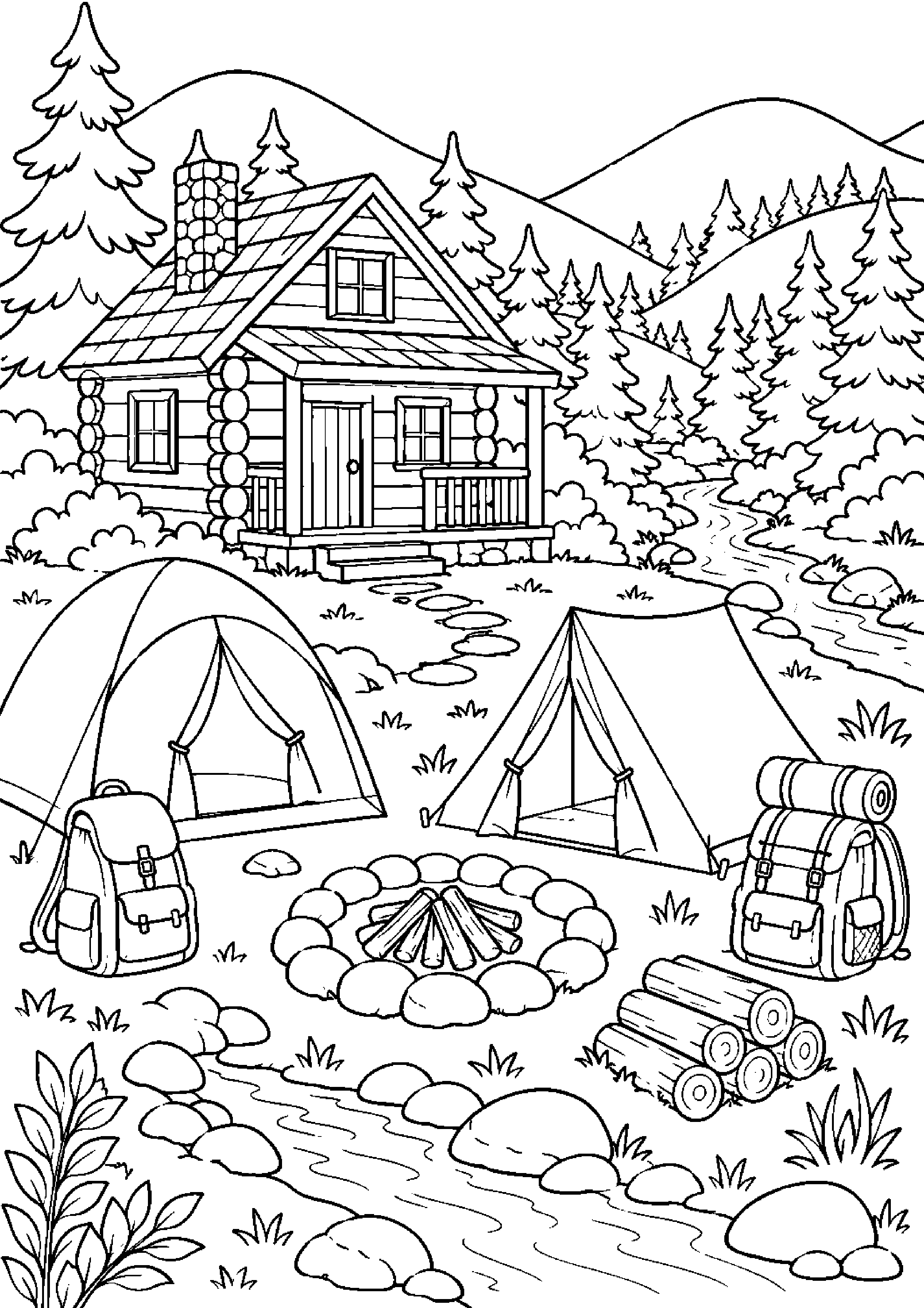 Coloriage cabane à imprimer – dessin n°15