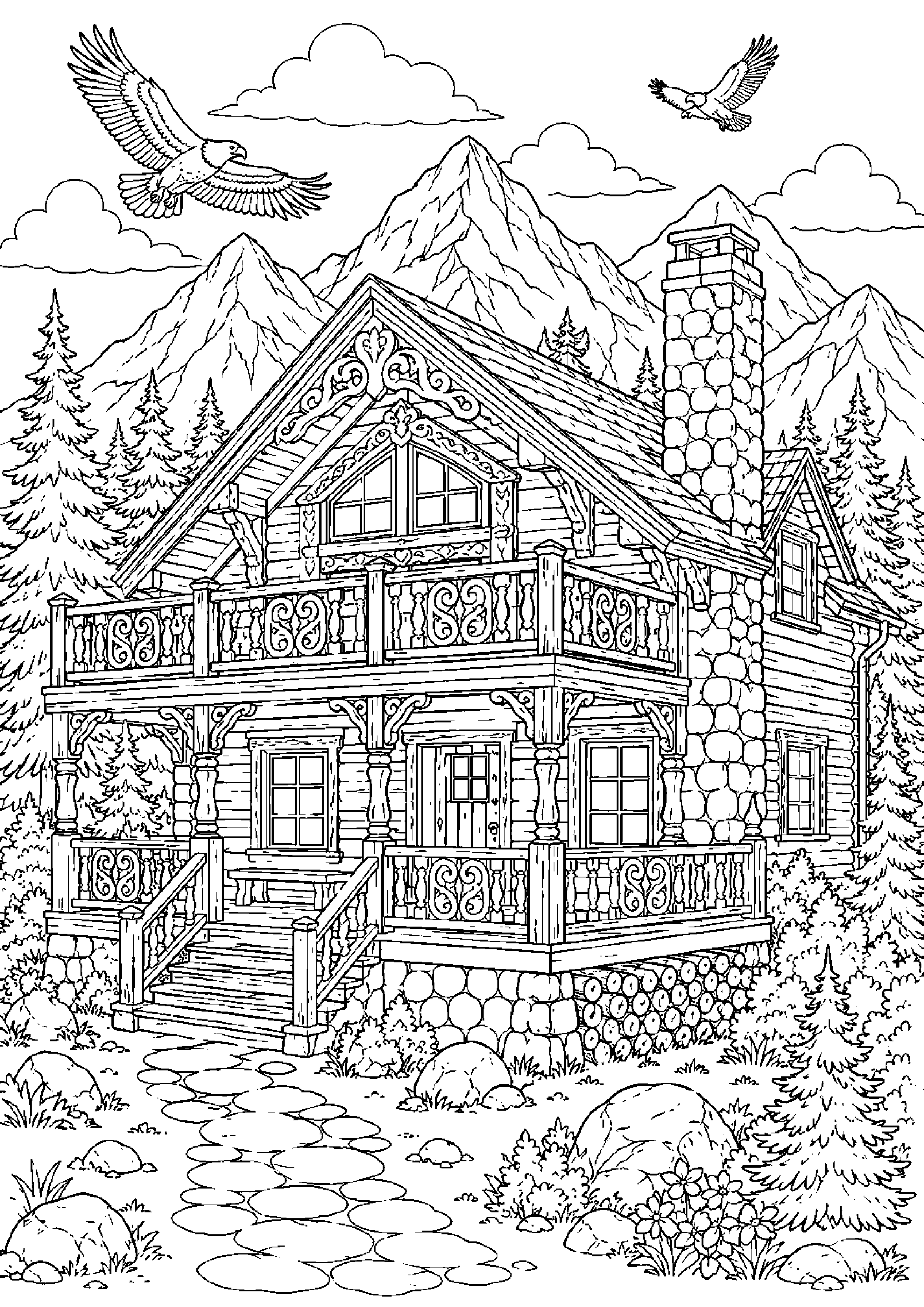 Coloriage cabane à imprimer – dessin n°16